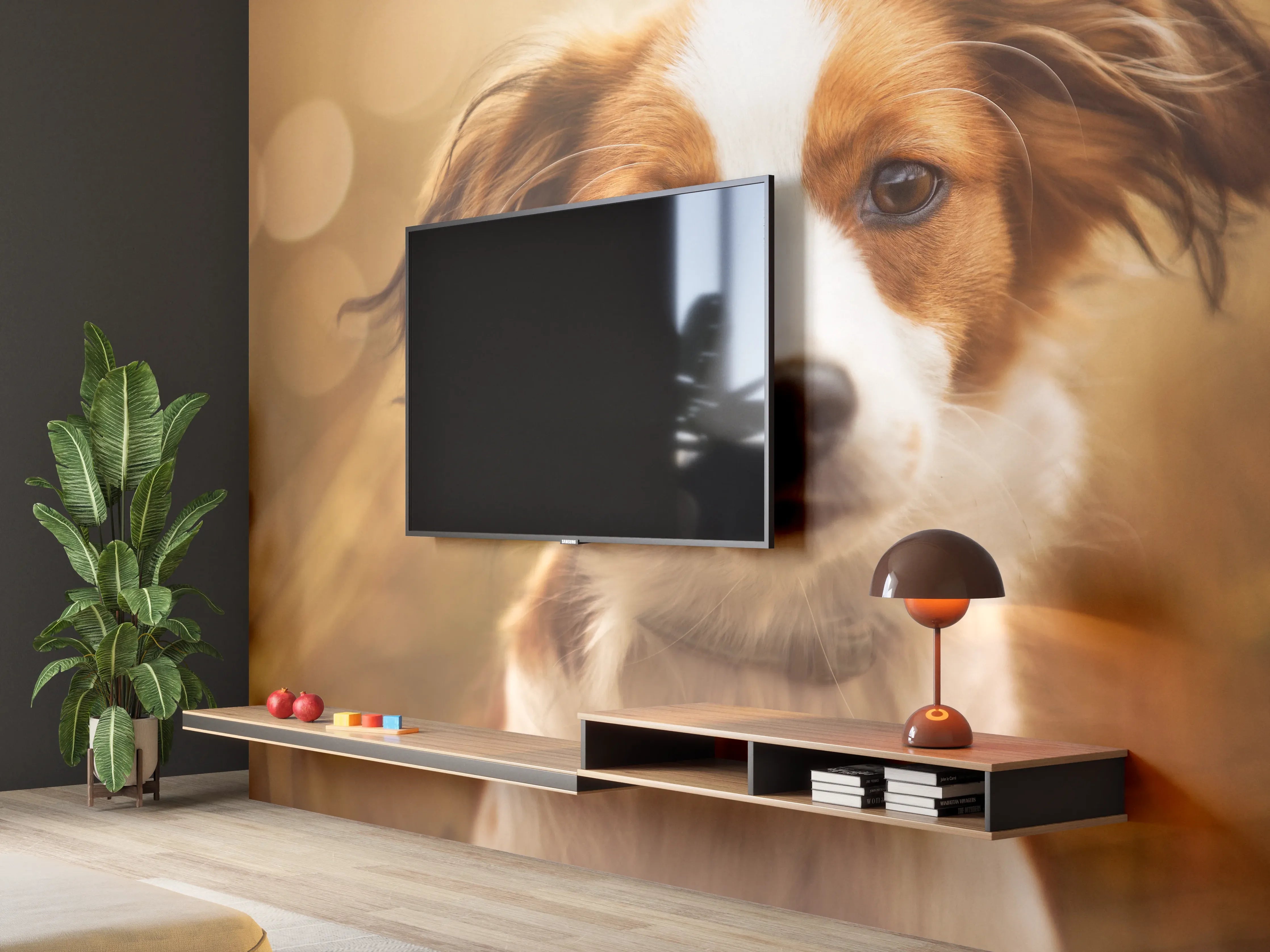 Wandverkleidung Wohnzimmer - Portrait eines süßen Kooiker Hundes