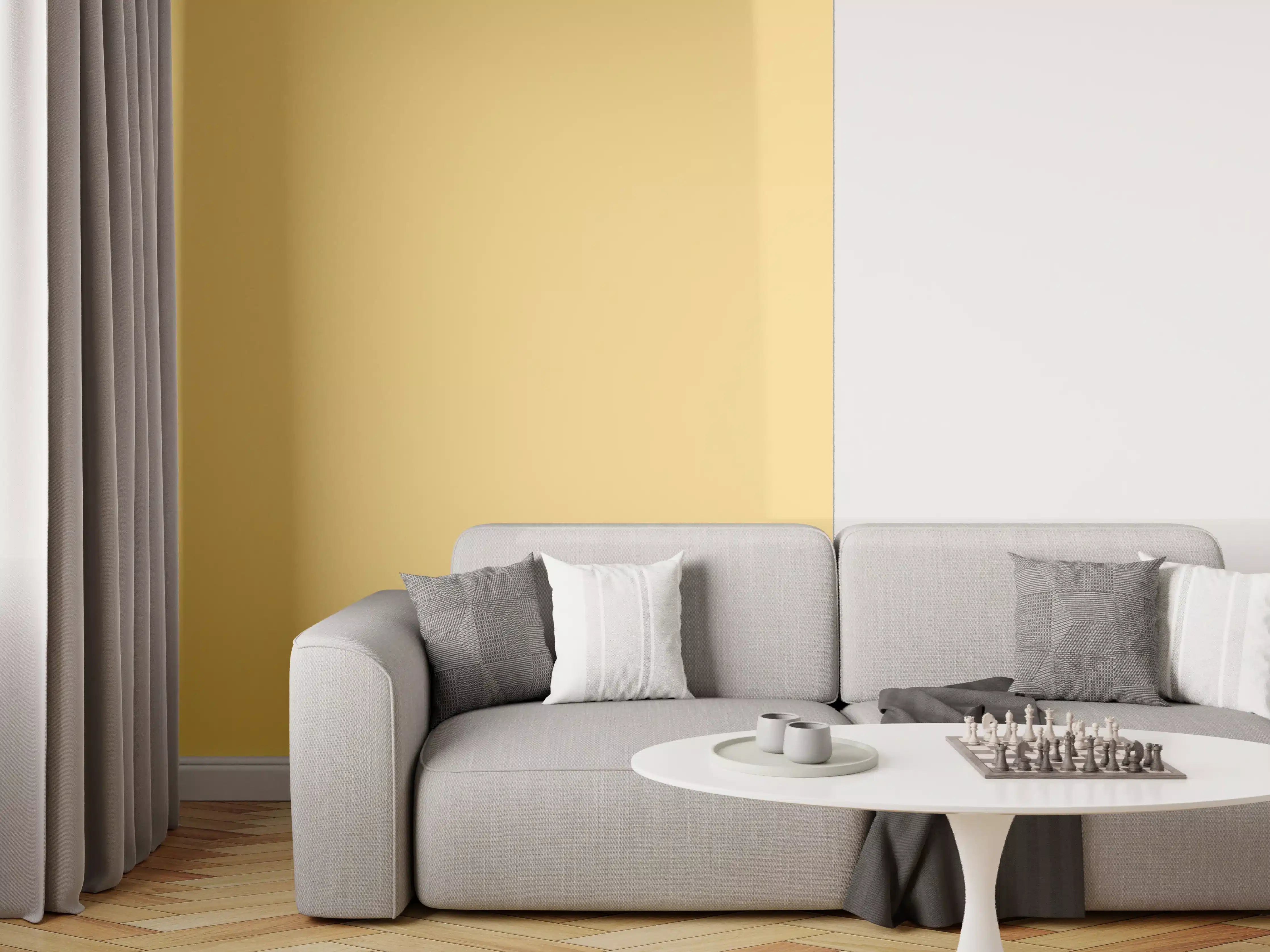 Wandverkleidung Wohnzimmer - RAL 1002 (Sandgelb)