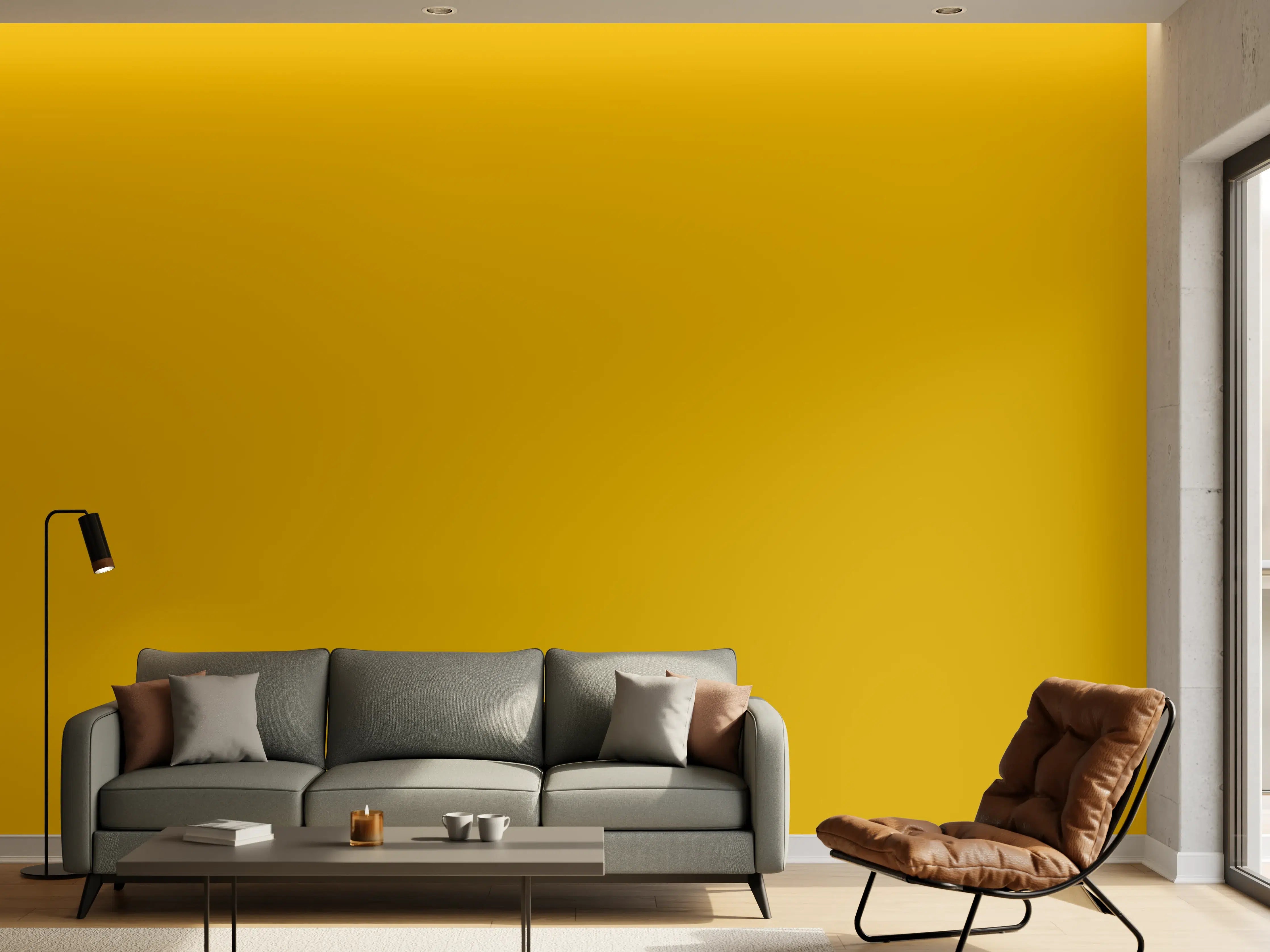 Wandverkleidung Wohnzimmer - RAL 1005 (Honiggelb)