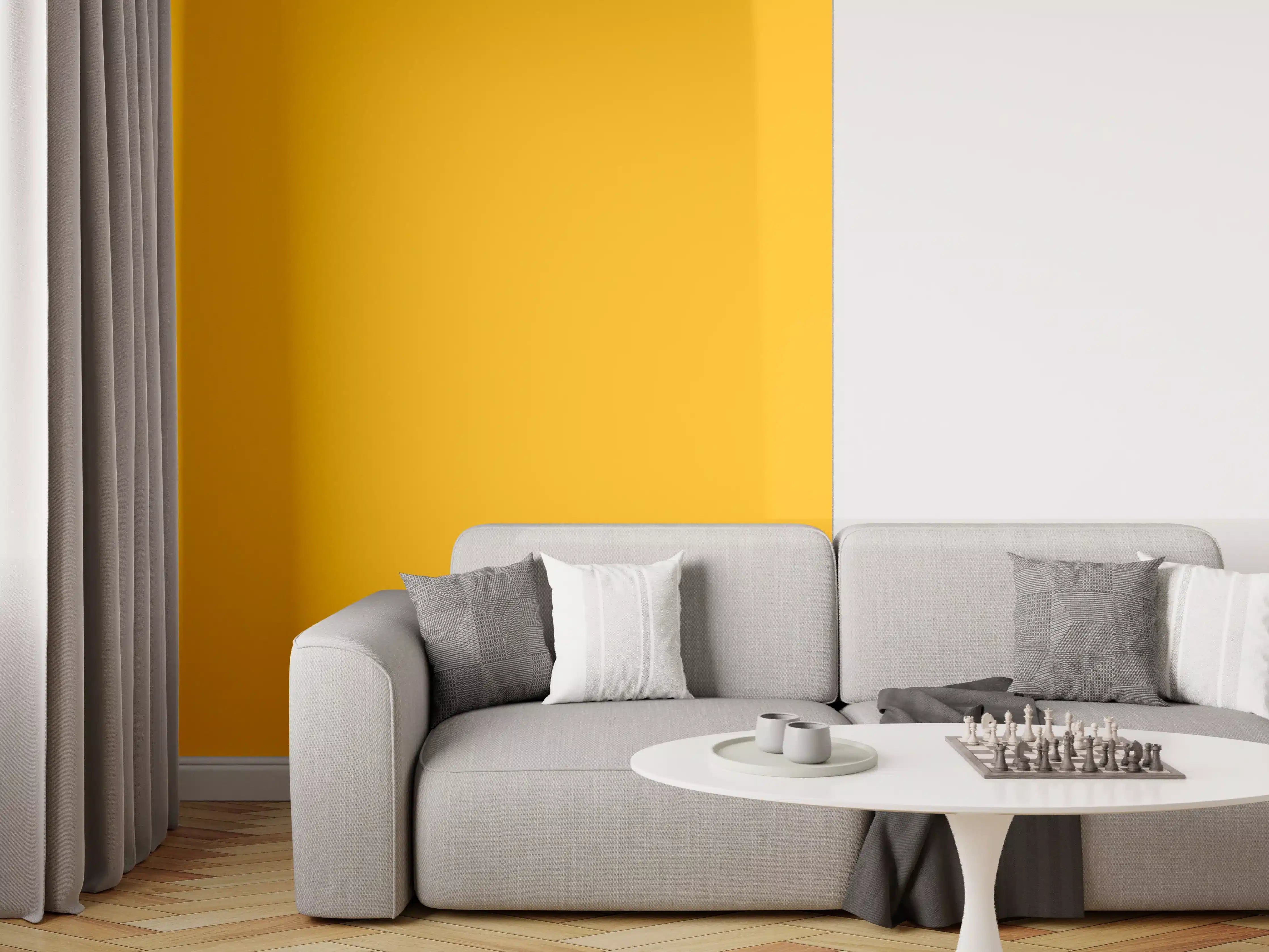 Wandverkleidung Wohnzimmer - RAL 1006 (Maisgelb)