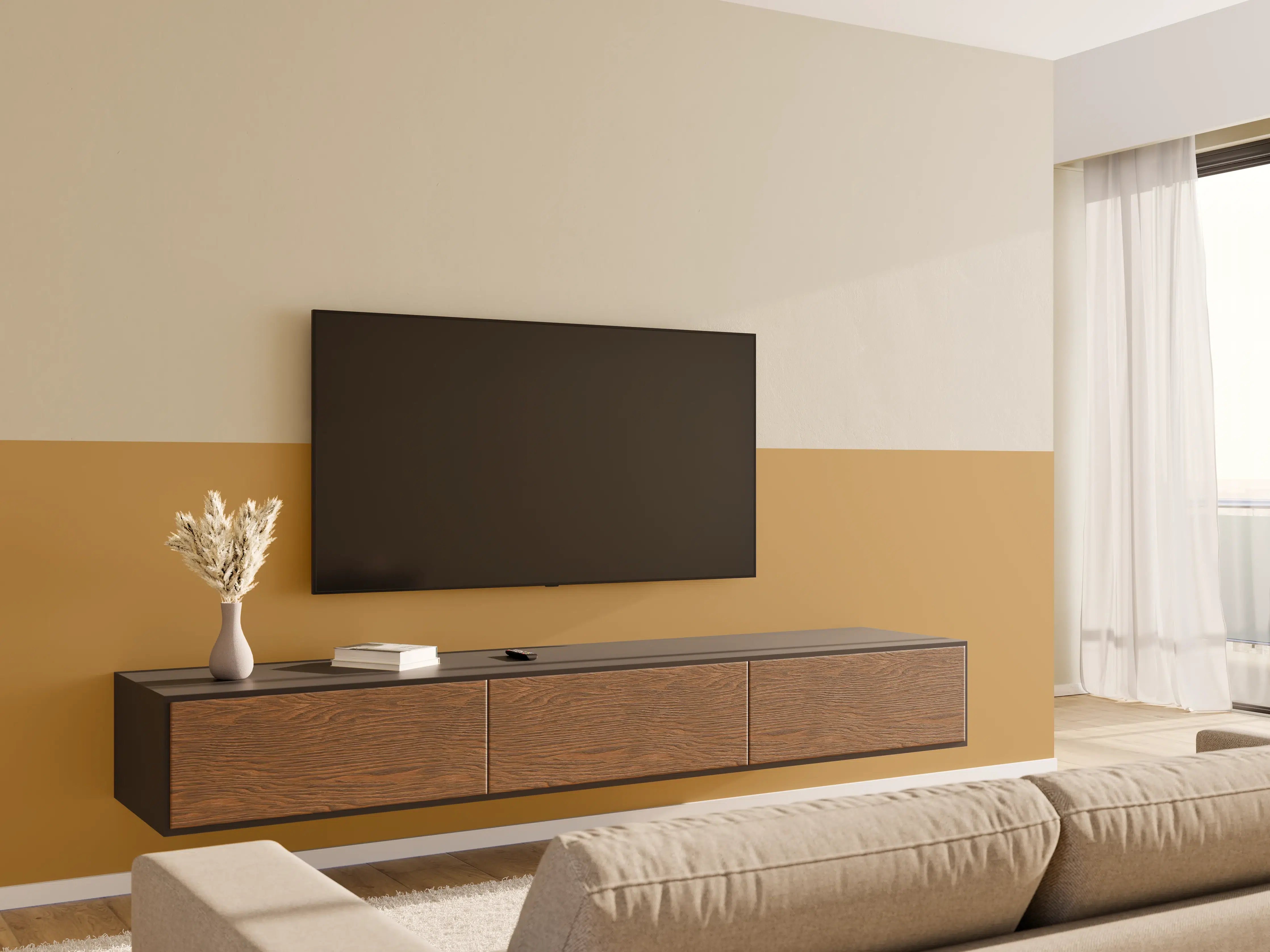 Wandverkleidung Wohnzimmer - RAL 1011 (Braunbeige)