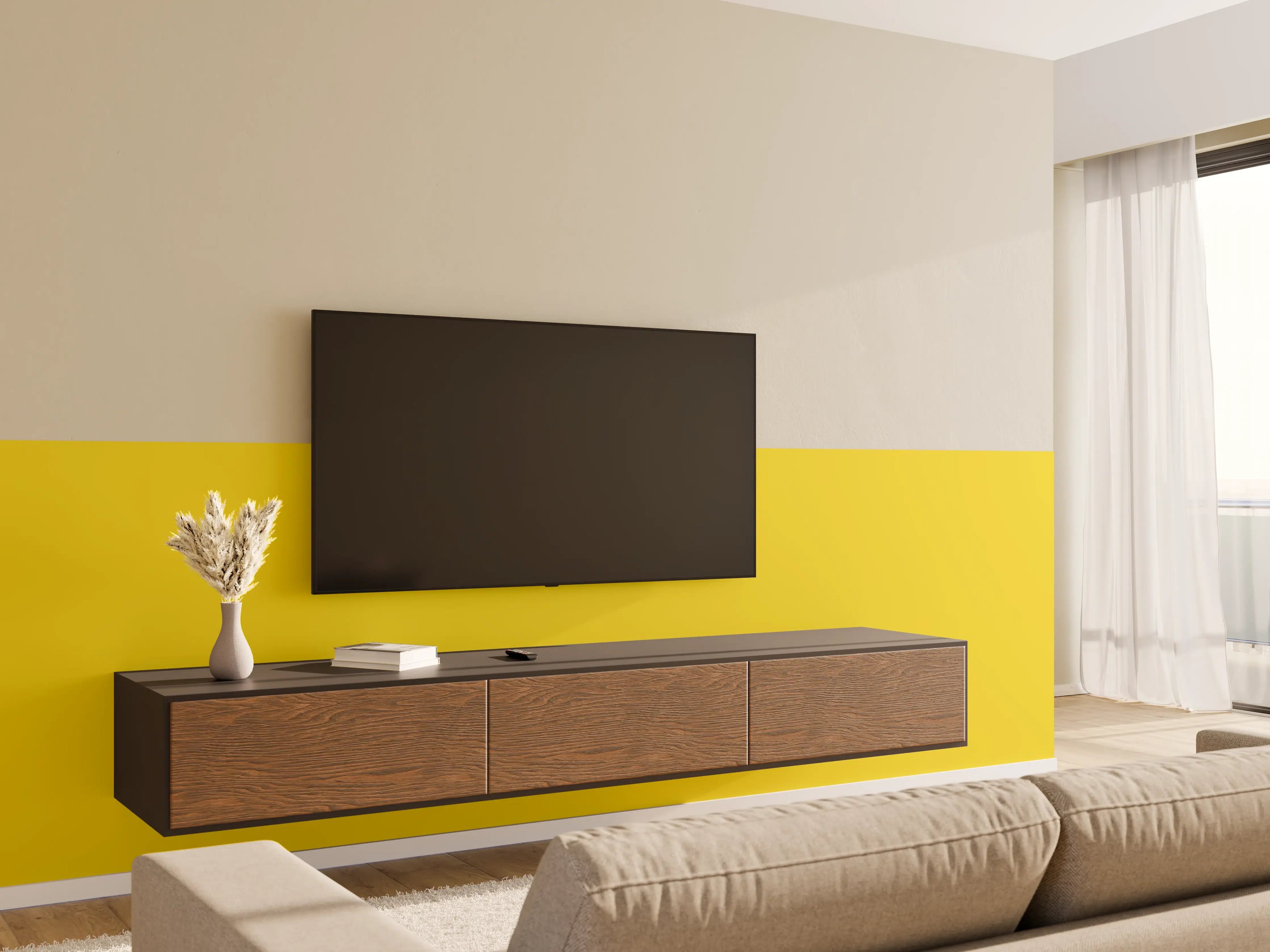 Wandverkleidung Wohnzimmer - RAL 1012 (Zitronengelb)