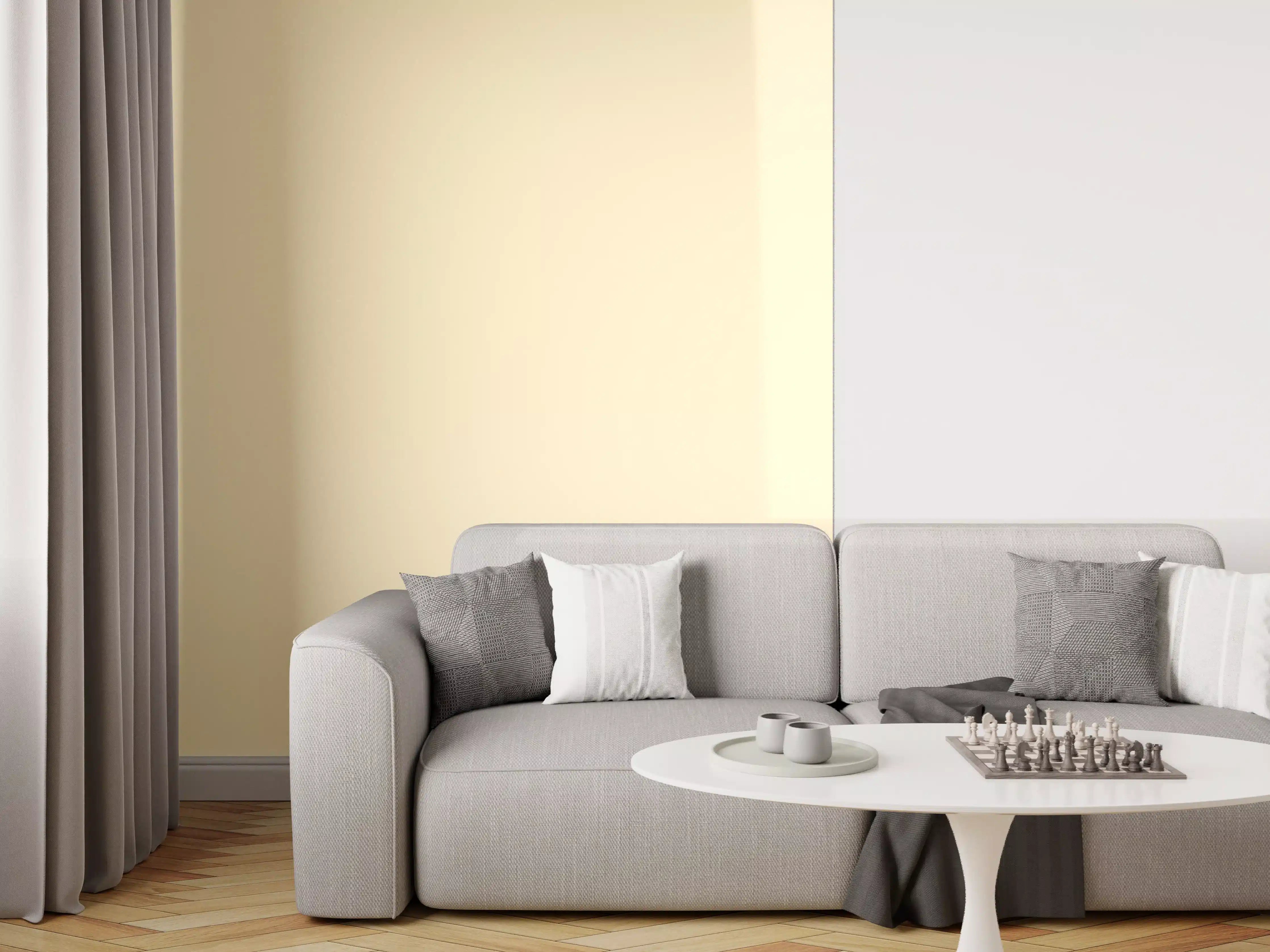 Wandverkleidung Wohnzimmer - RAL 1015 (Hellelfenbein)