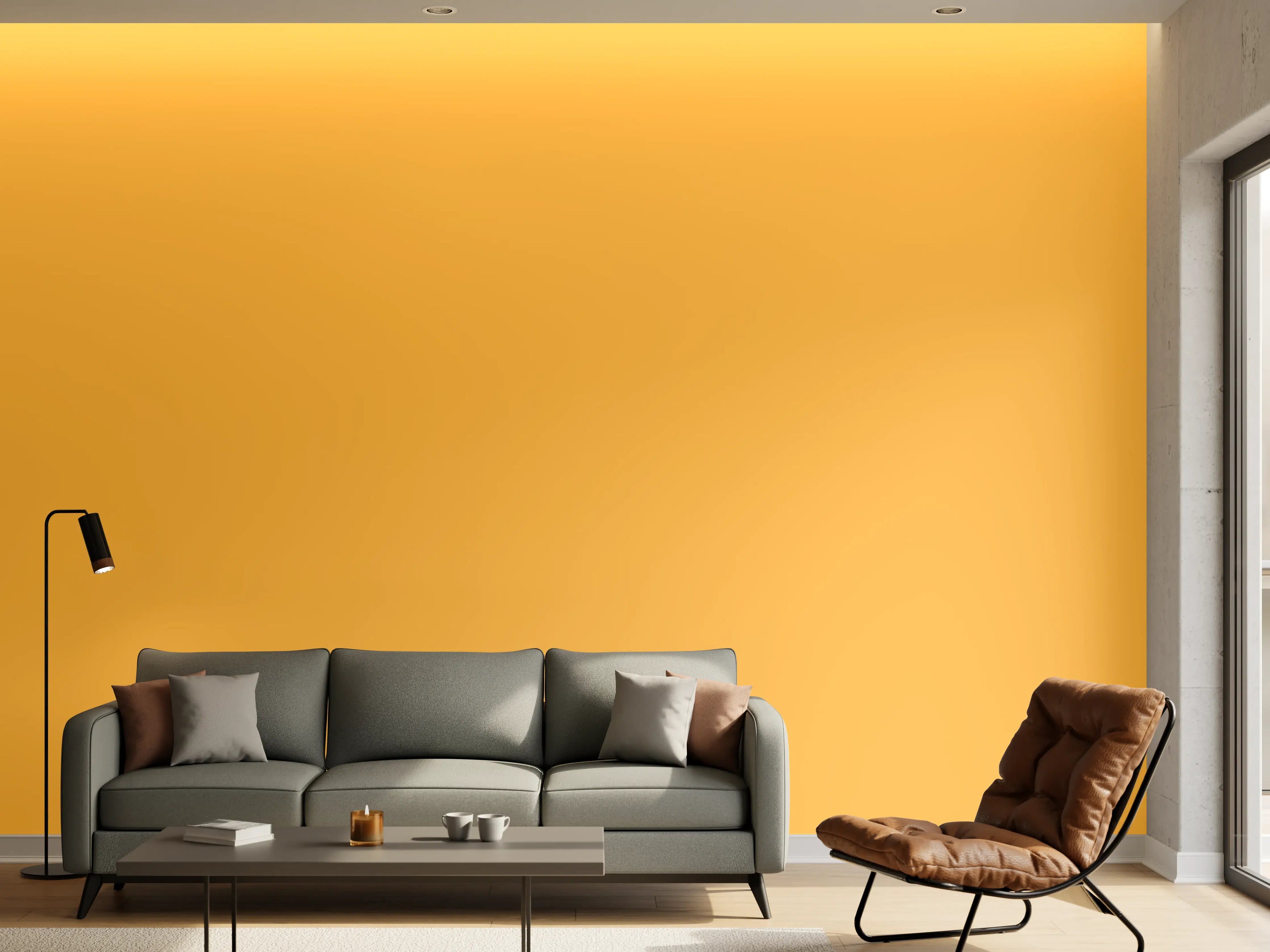 Wandverkleidung Wohnzimmer - RAL 1017 (Safrangelb)