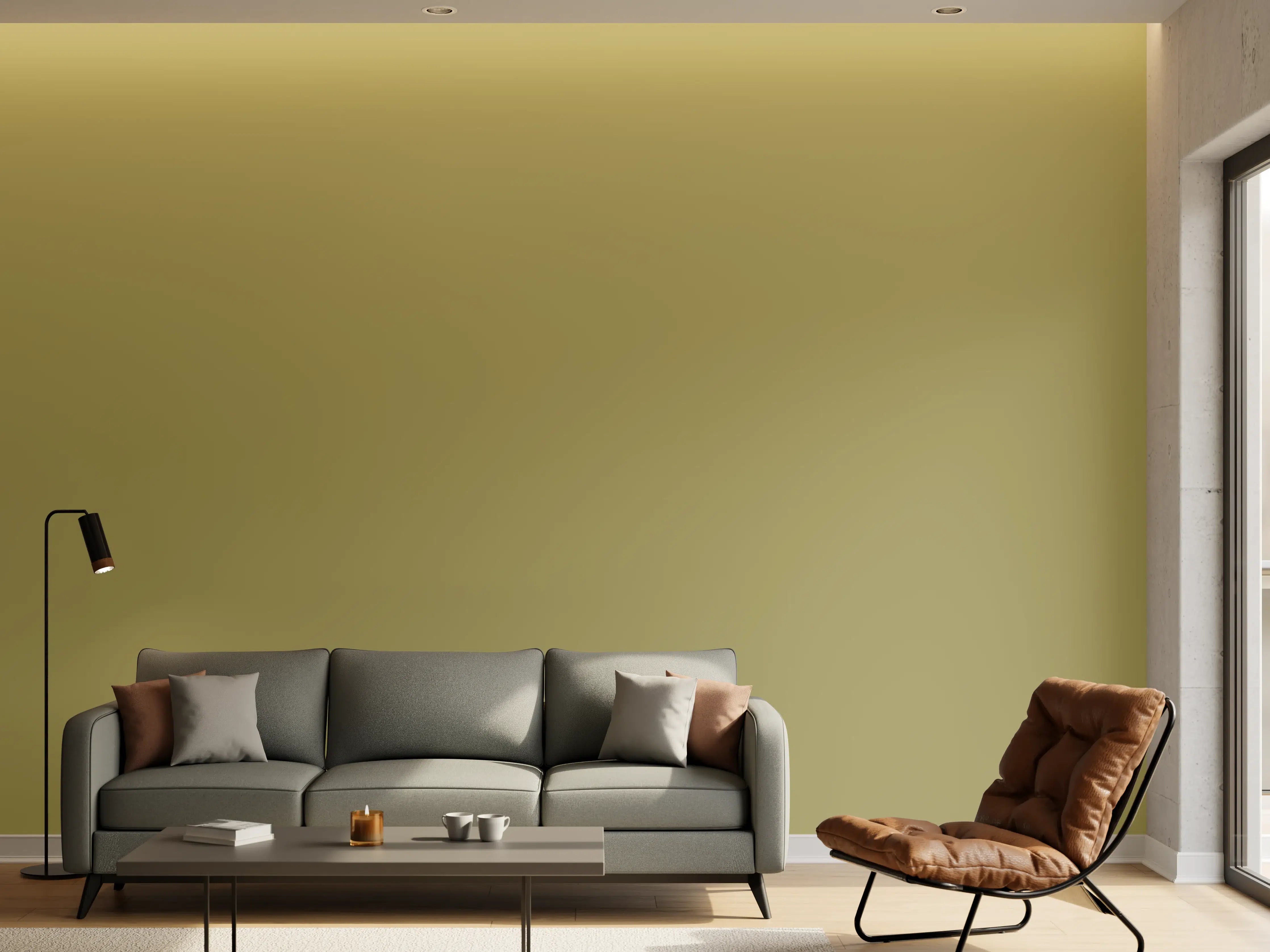 Wandverkleidung Wohnzimmer - RAL 1020 (olivgelb)