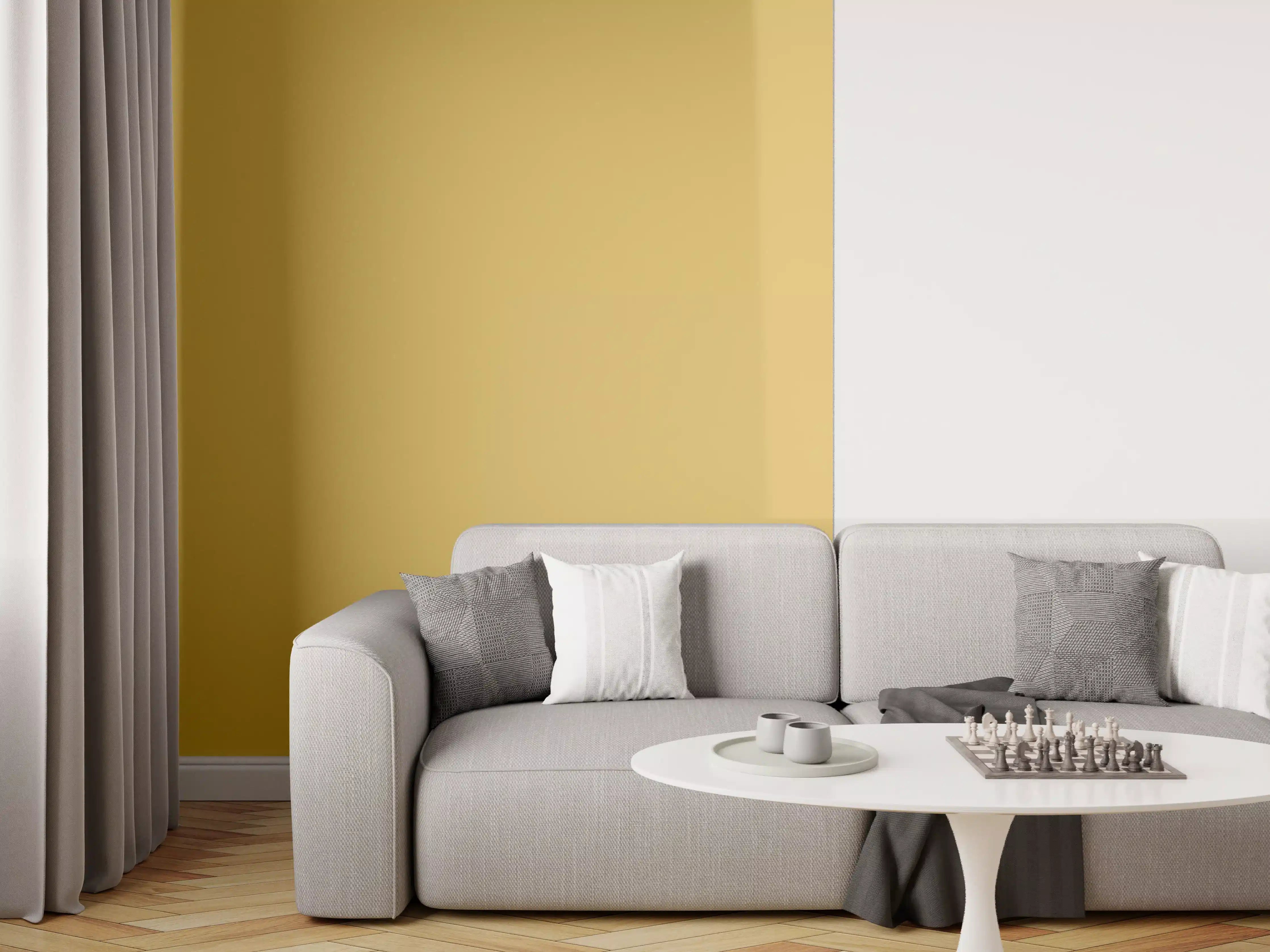 Wandverkleidung Wohnzimmer - RAL 1024 (Ockergelb)