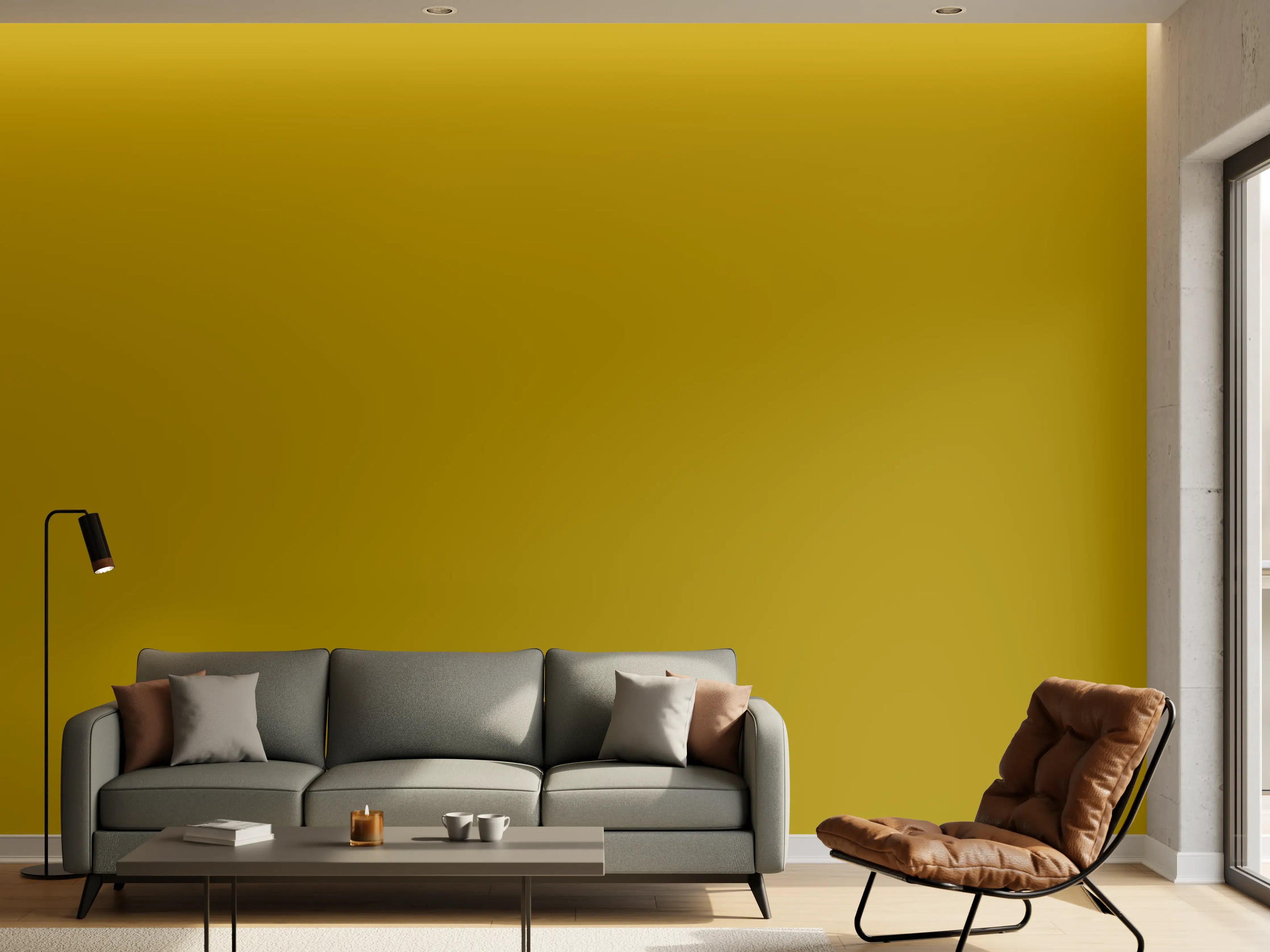 Wandverkleidung Wohnzimmer - RAL 1027 (Curry)