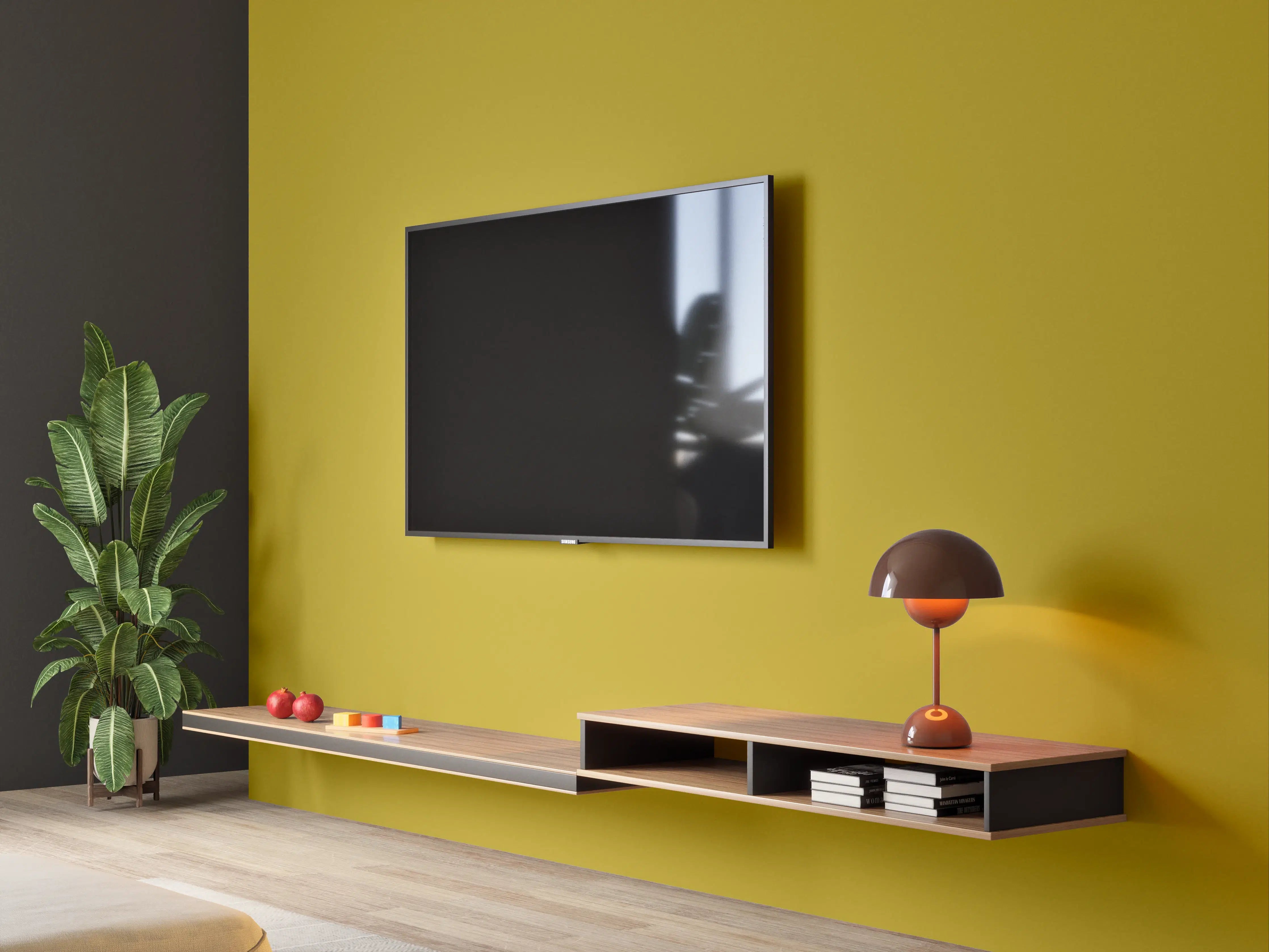 Wandverkleidung Wohnzimmer - RAL 1027 (Curry)