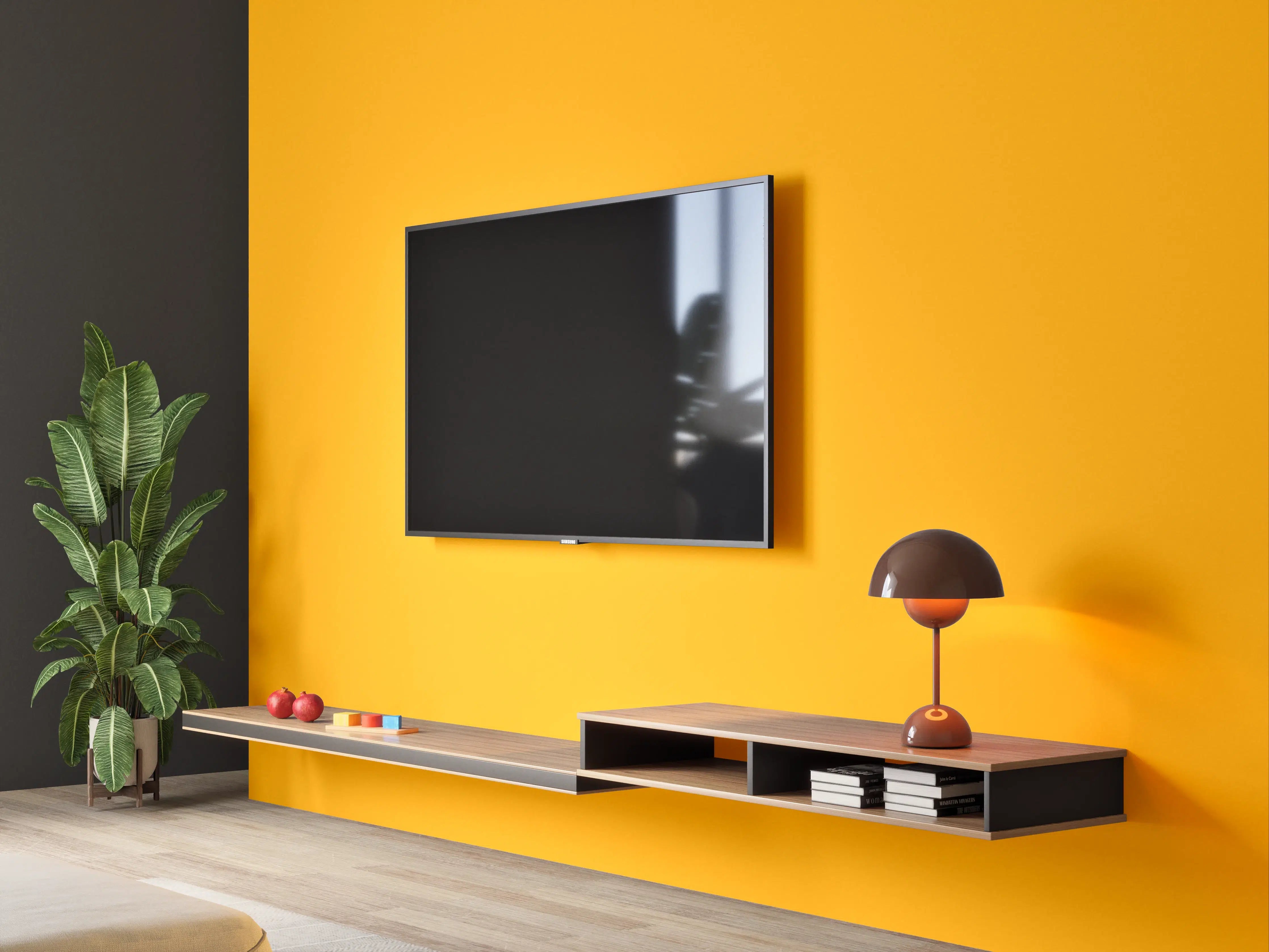 Wandverkleidung Wohnzimmer - RAL 1028 (Melonengelb)