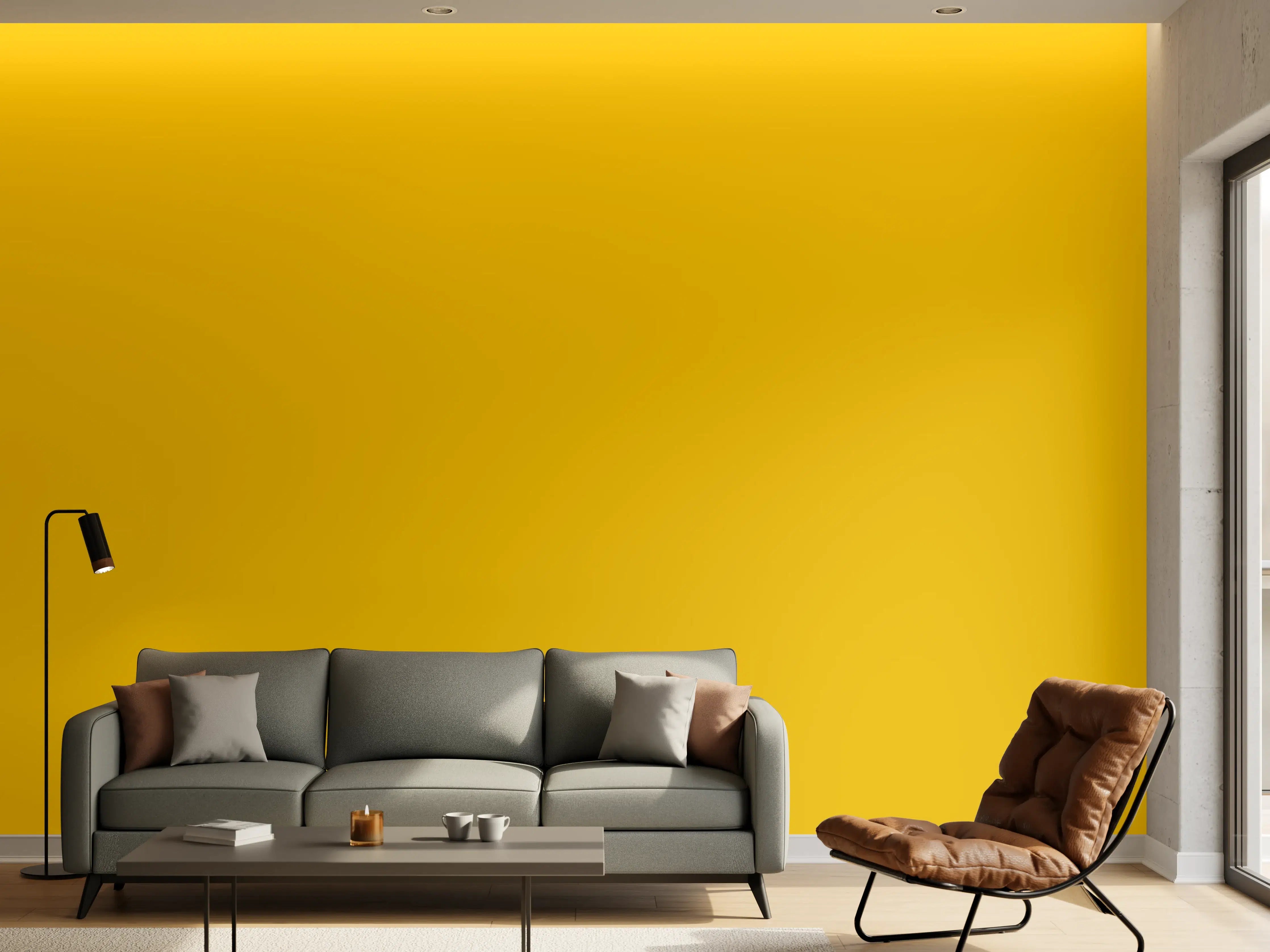 Wandverkleidung Wohnzimmer - RAL 1032 (Besengelb)