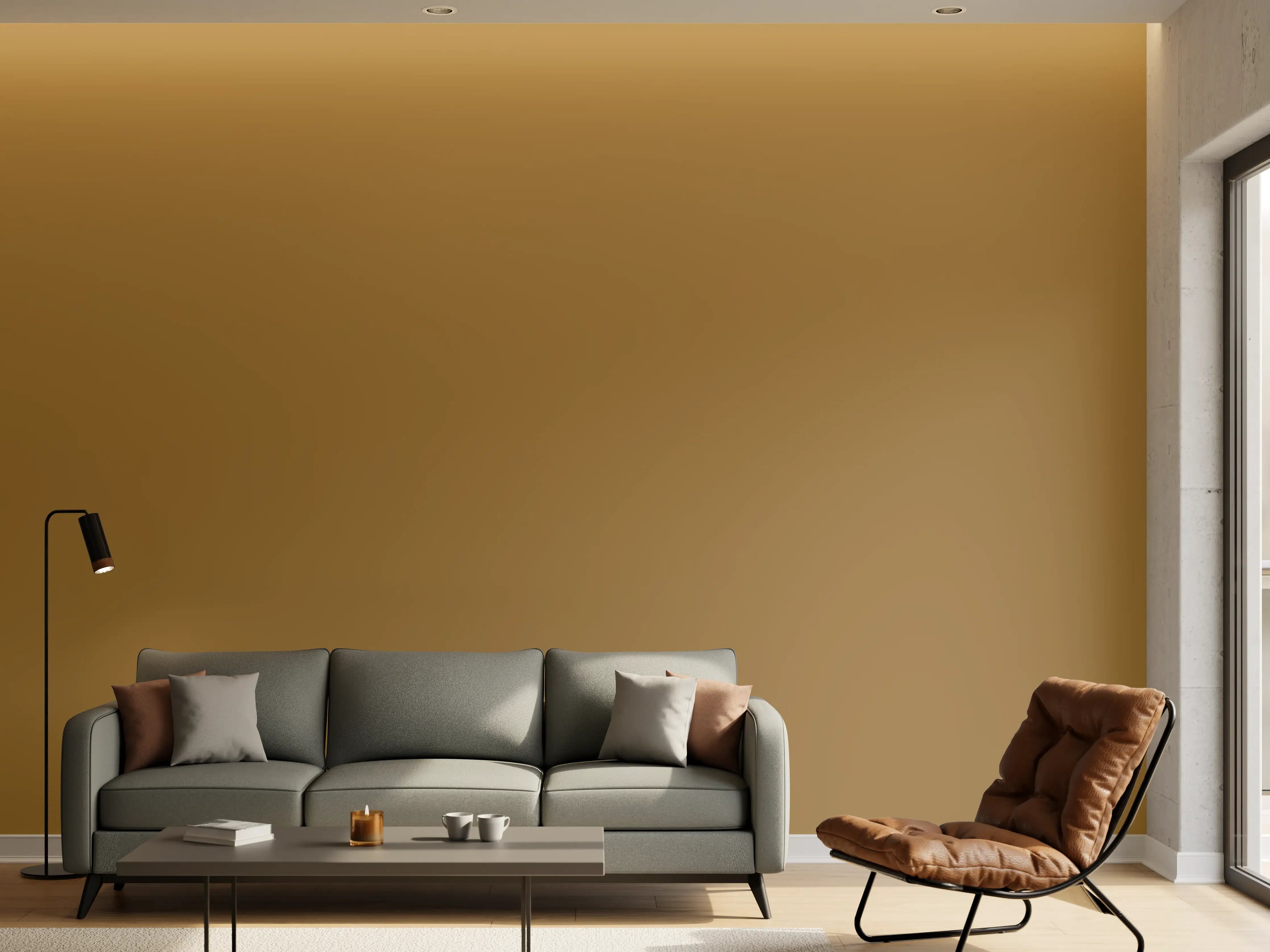 Wandverkleidung Wohnzimmer - RAL 1036 (Perlgold)