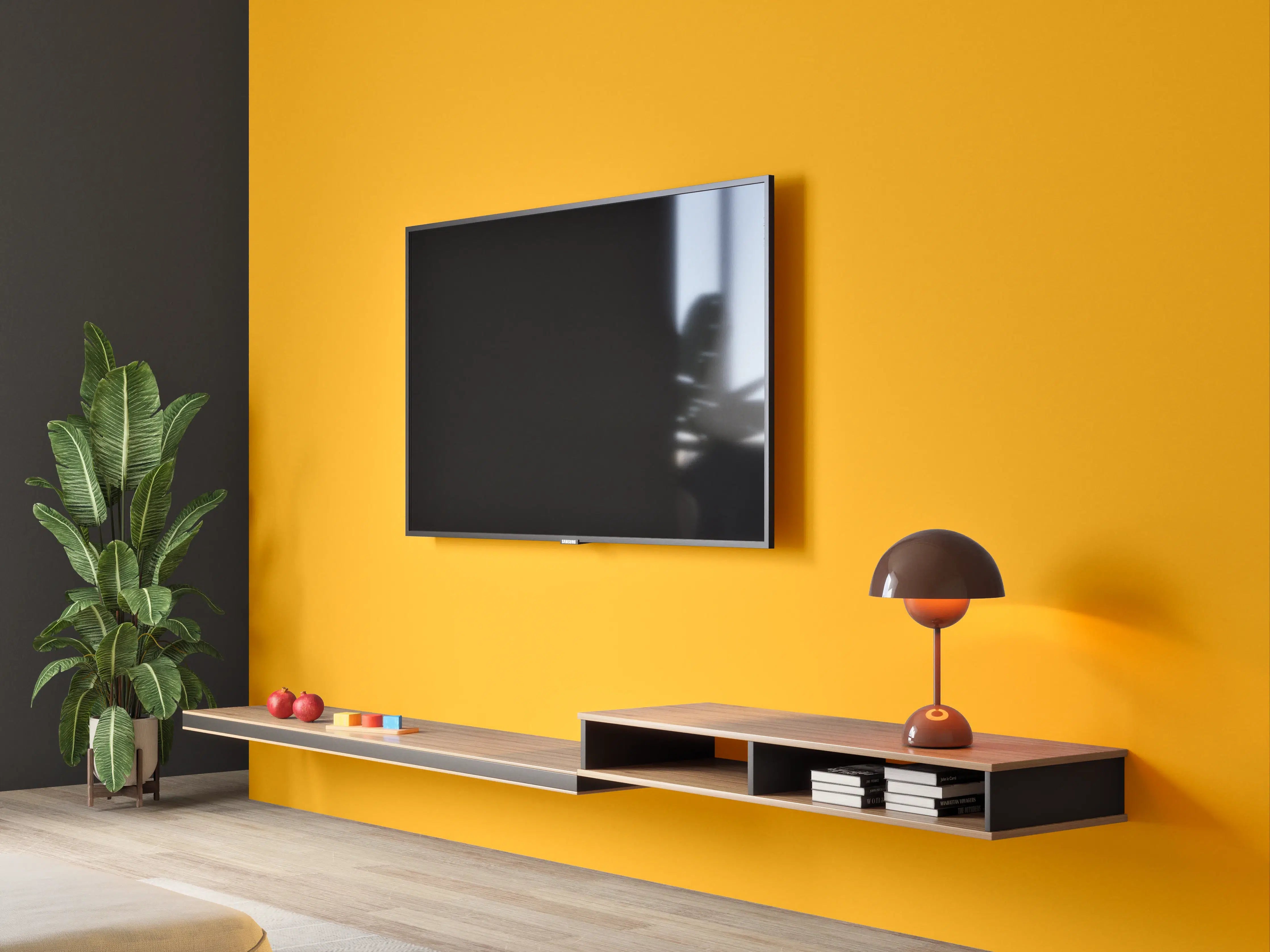 Wandverkleidung Wohnzimmer - RAL 1037 (Sonnengelb)