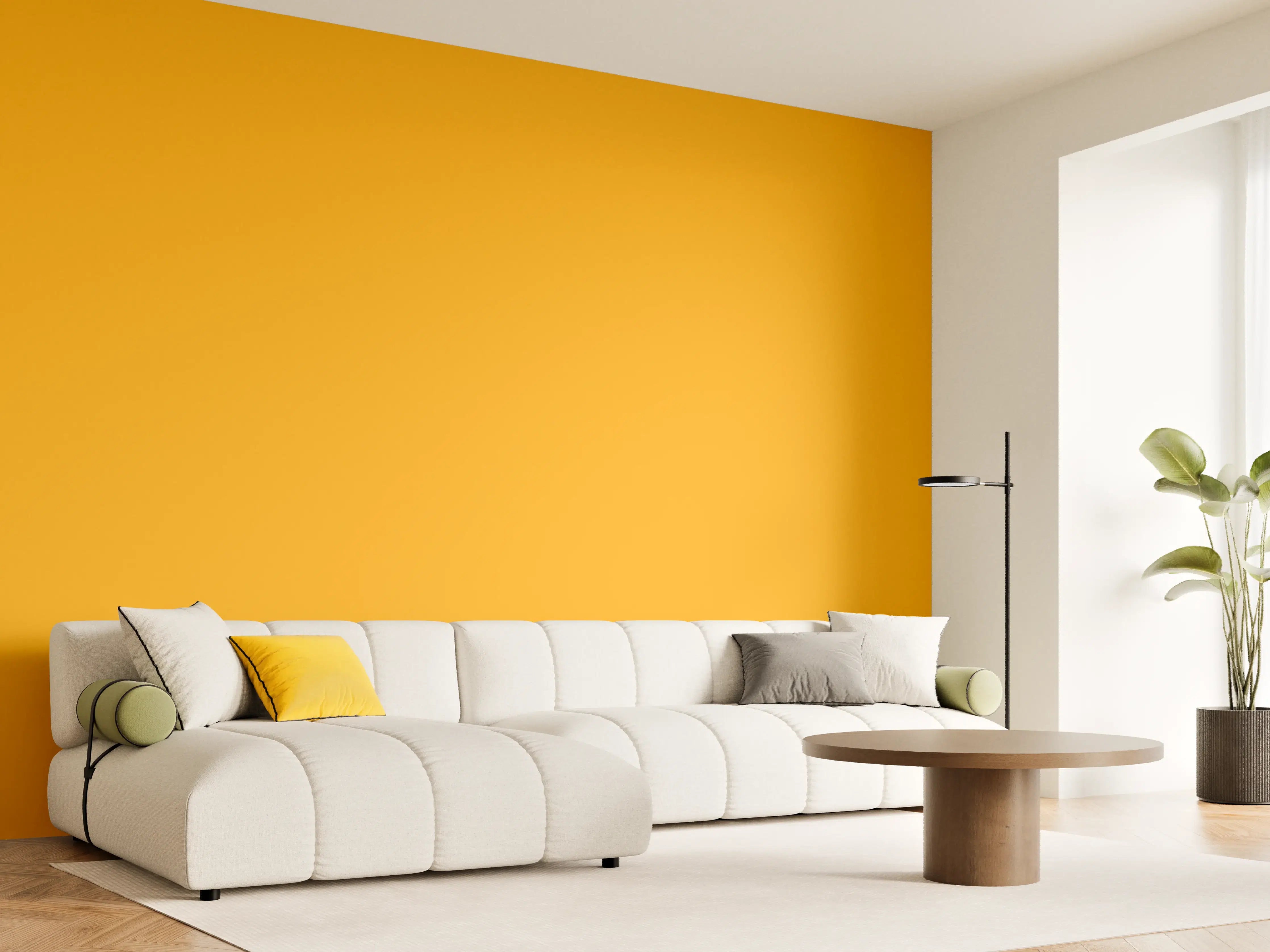 Wandverkleidung Wohnzimmer - RAL 1037 (Sonnengelb)