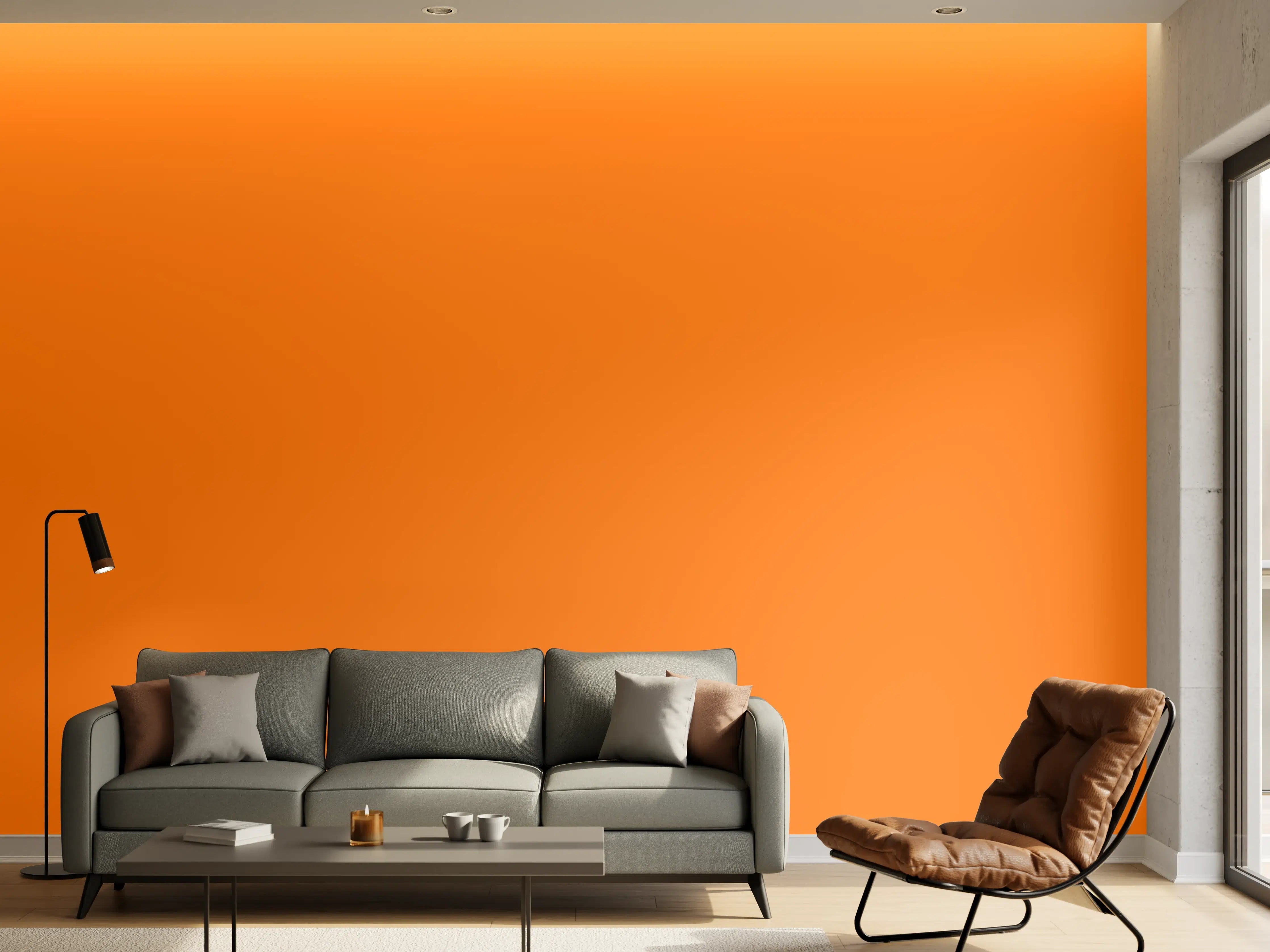 Wandverkleidung Wohnzimmer - RAL 2003 (Pastellorange)