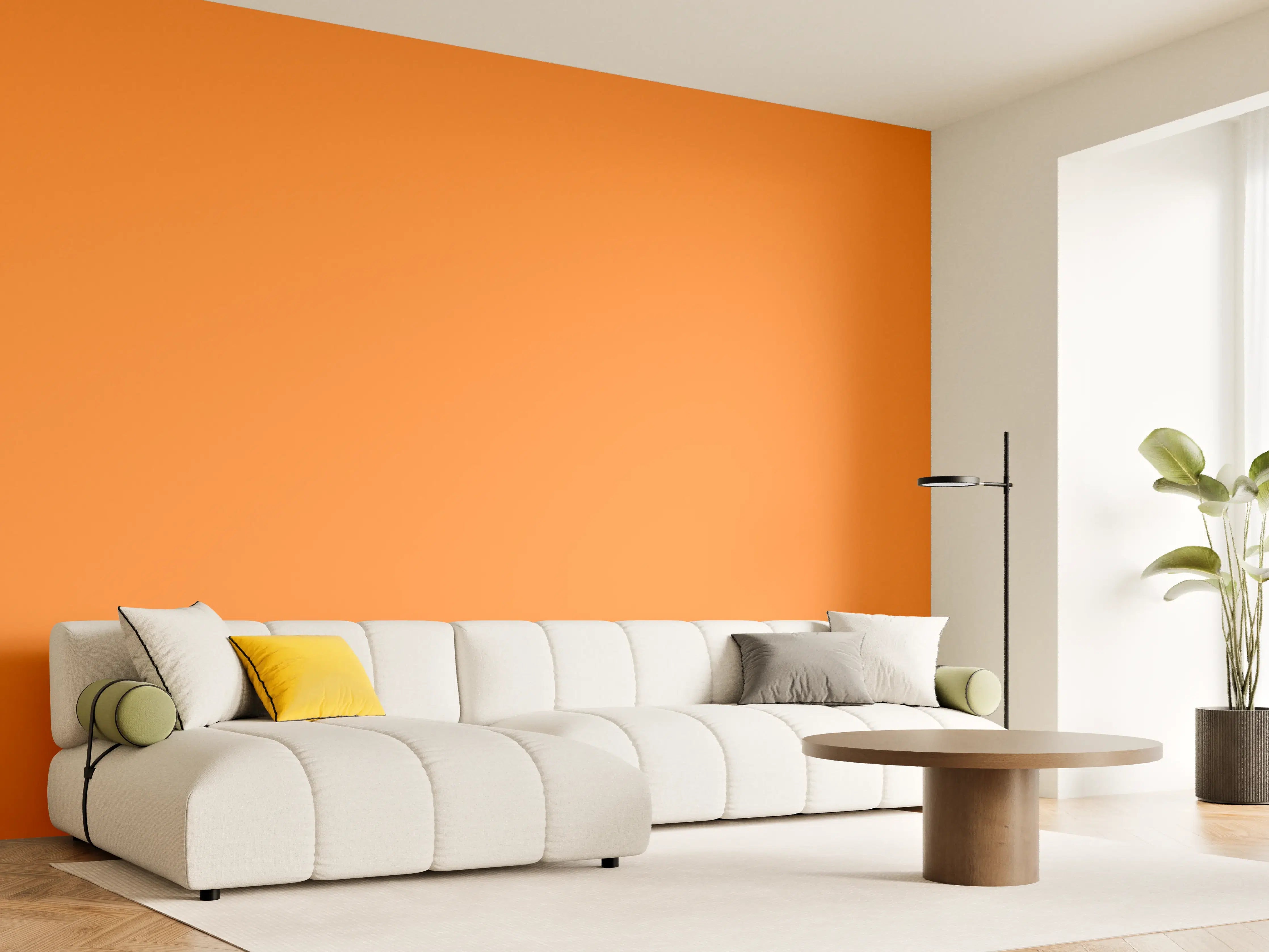 Wandverkleidung Wohnzimmer - RAL 2003 (Pastellorange)