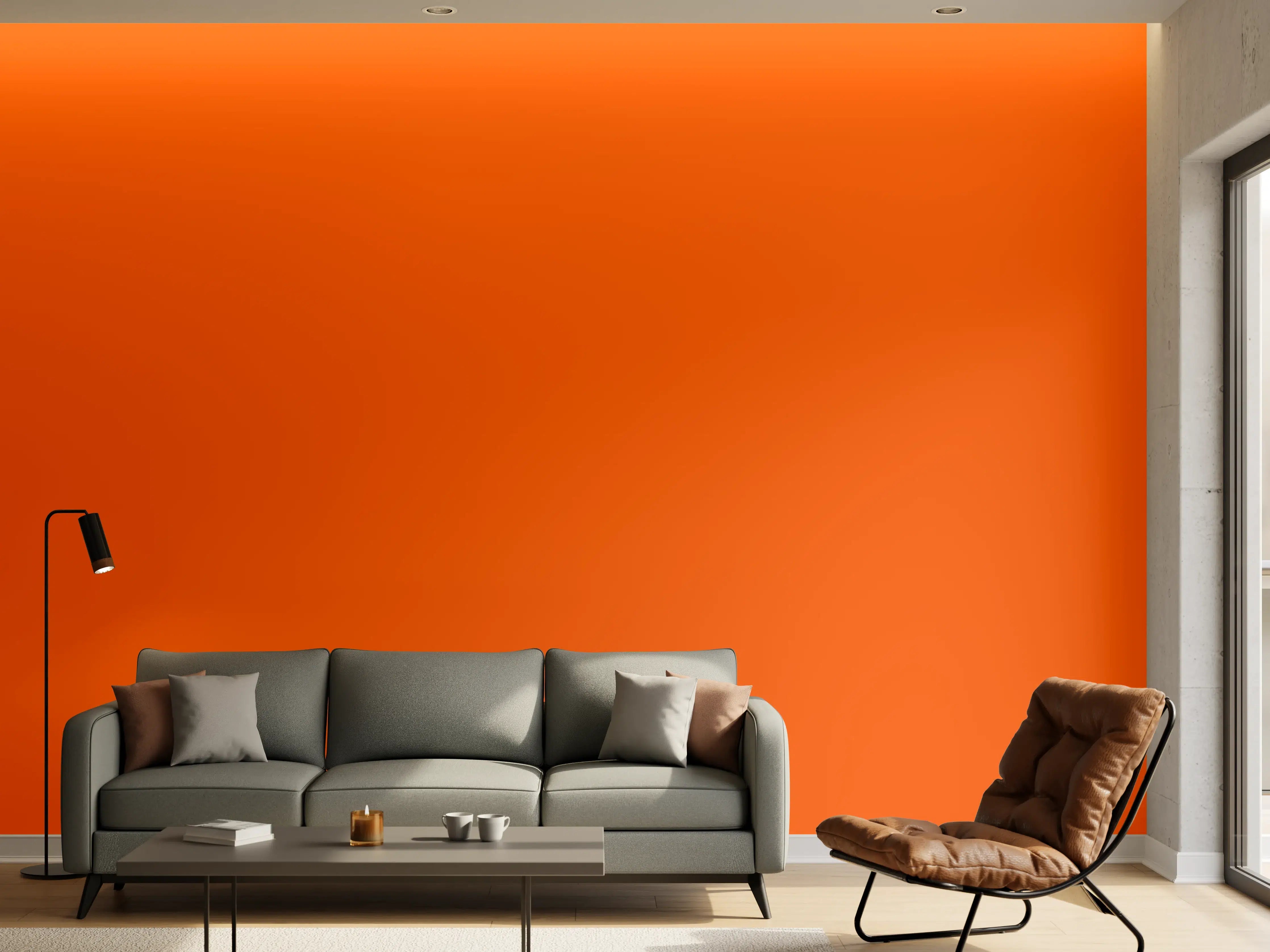 Wandverkleidung Wohnzimmer - RAL 2004 (Reines Orange)