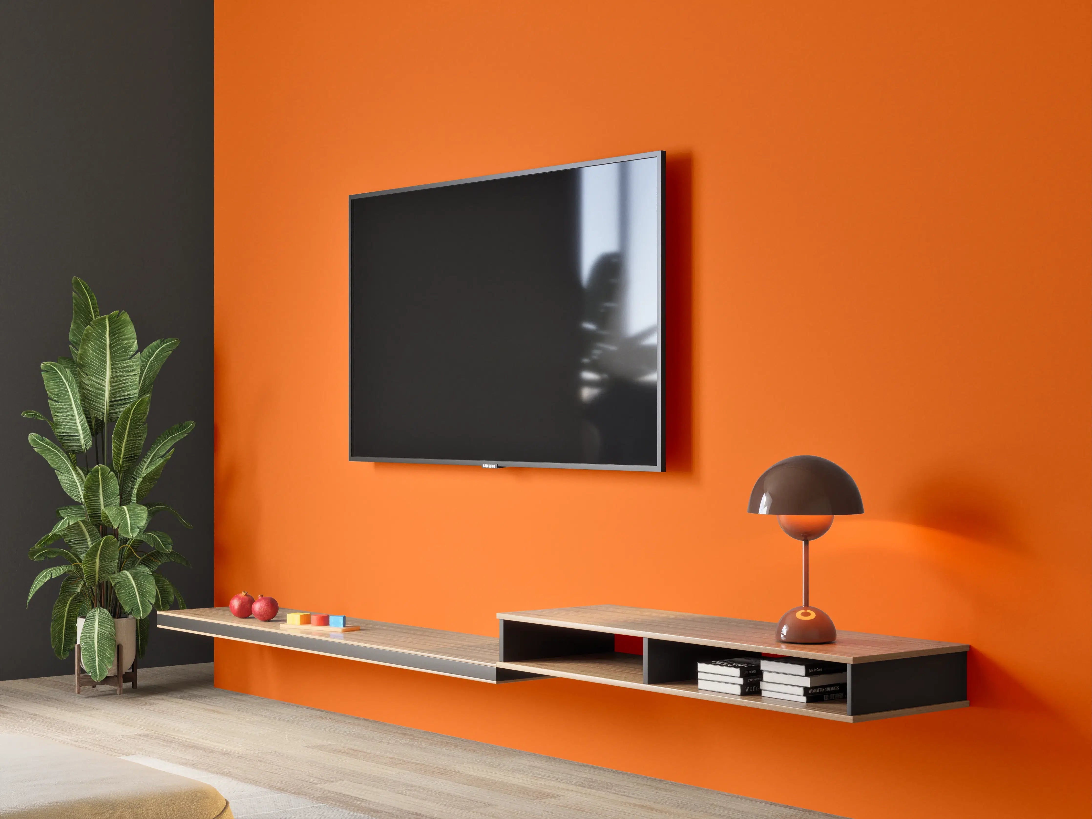 Wandverkleidung Wohnzimmer - RAL 2009 (Verkehrsorange)