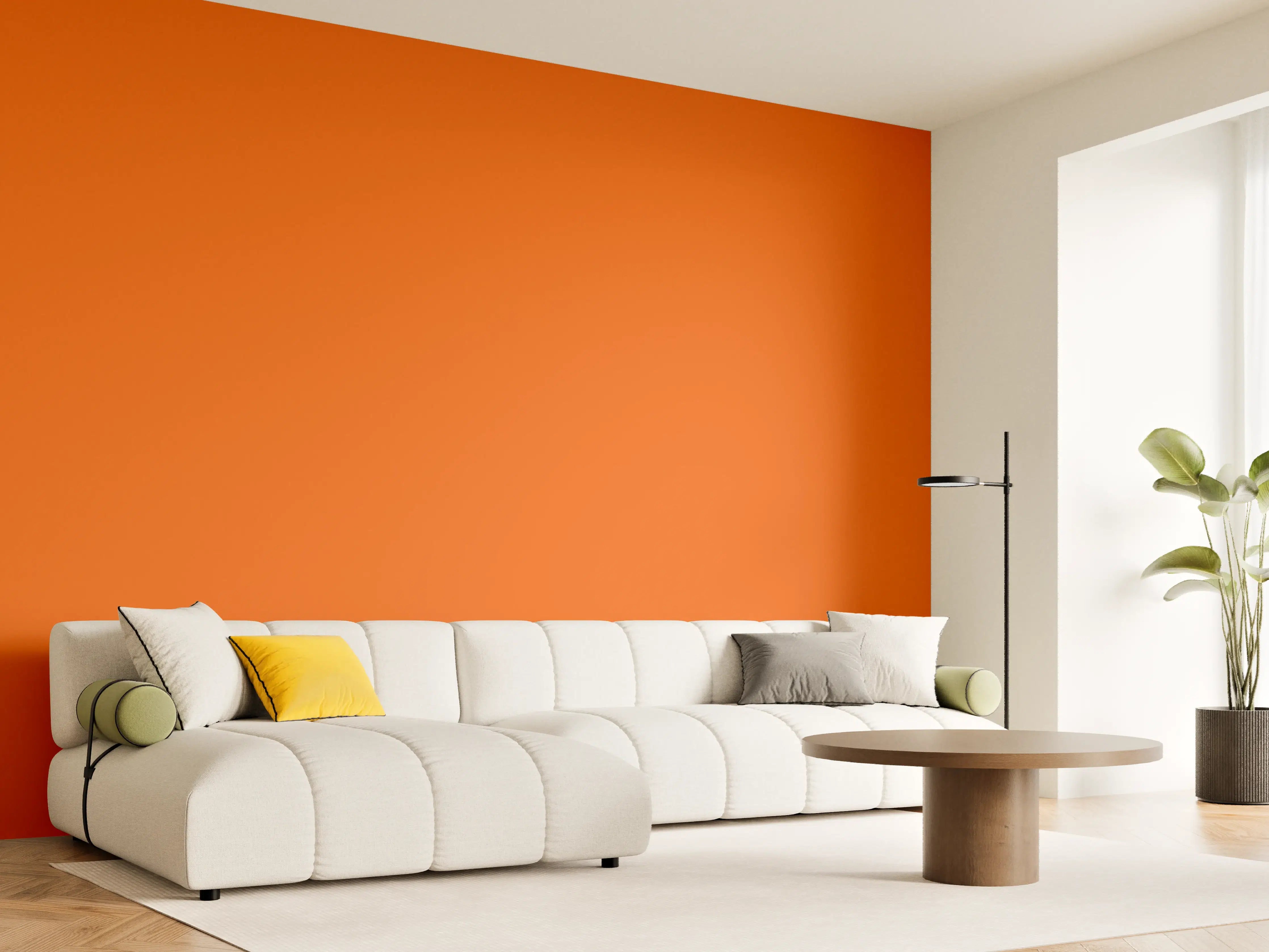 Wandverkleidung Wohnzimmer - RAL 2009 (Verkehrsorange)