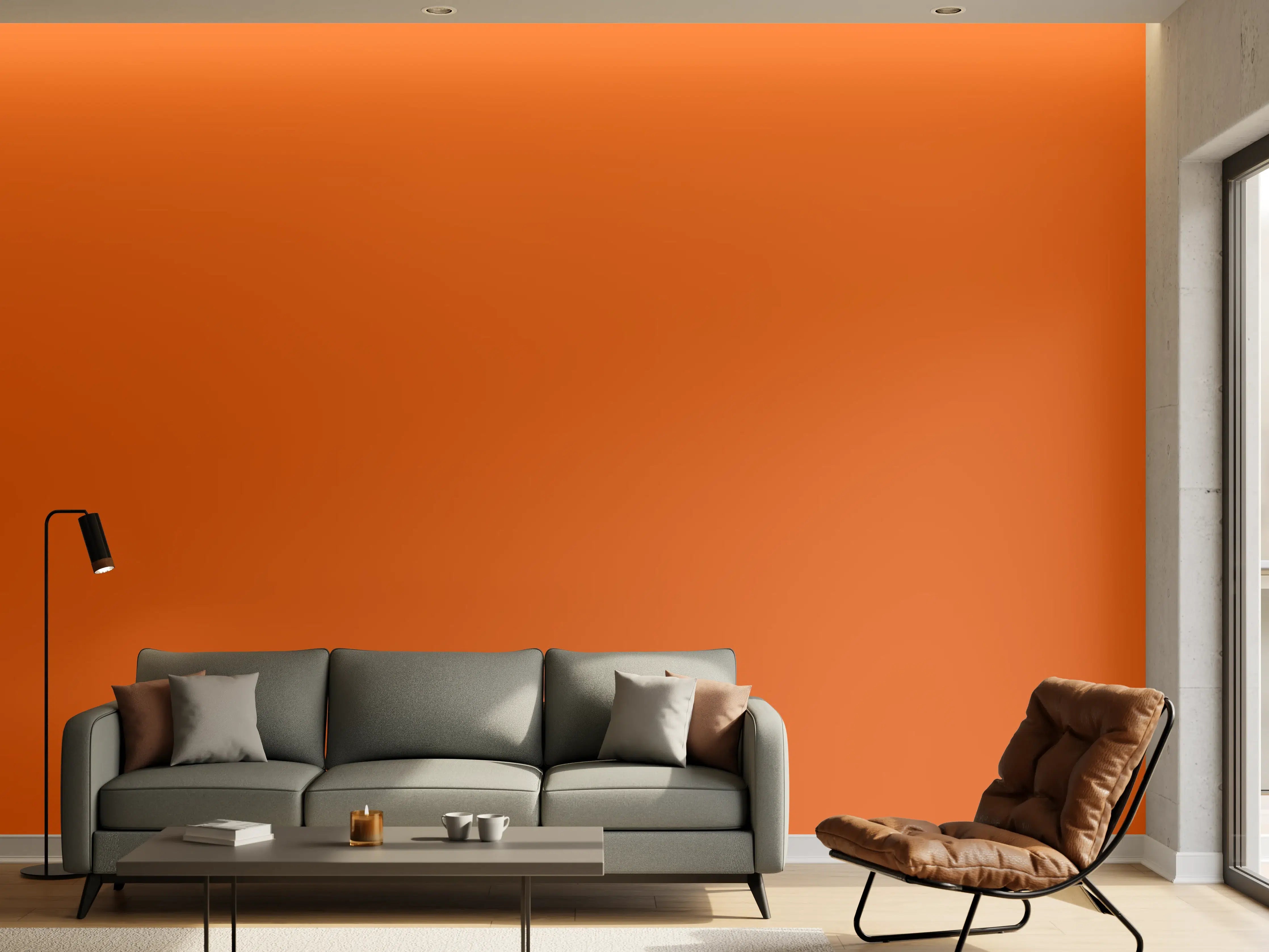 Wandverkleidung Wohnzimmer - RAL 2010 (Signalorange)