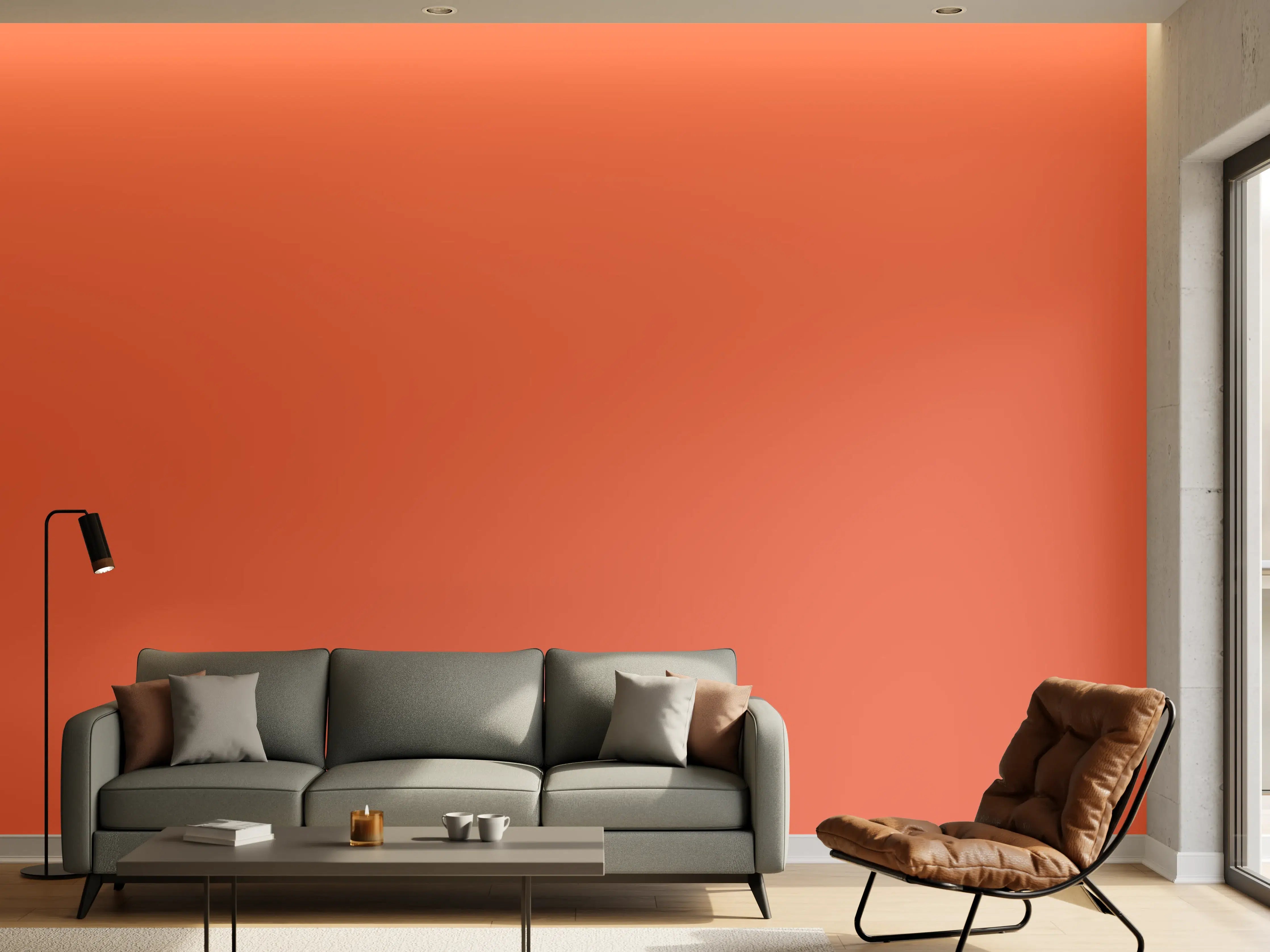 Wandverkleidung Wohnzimmer - RAL 2012 (Lachsorange)