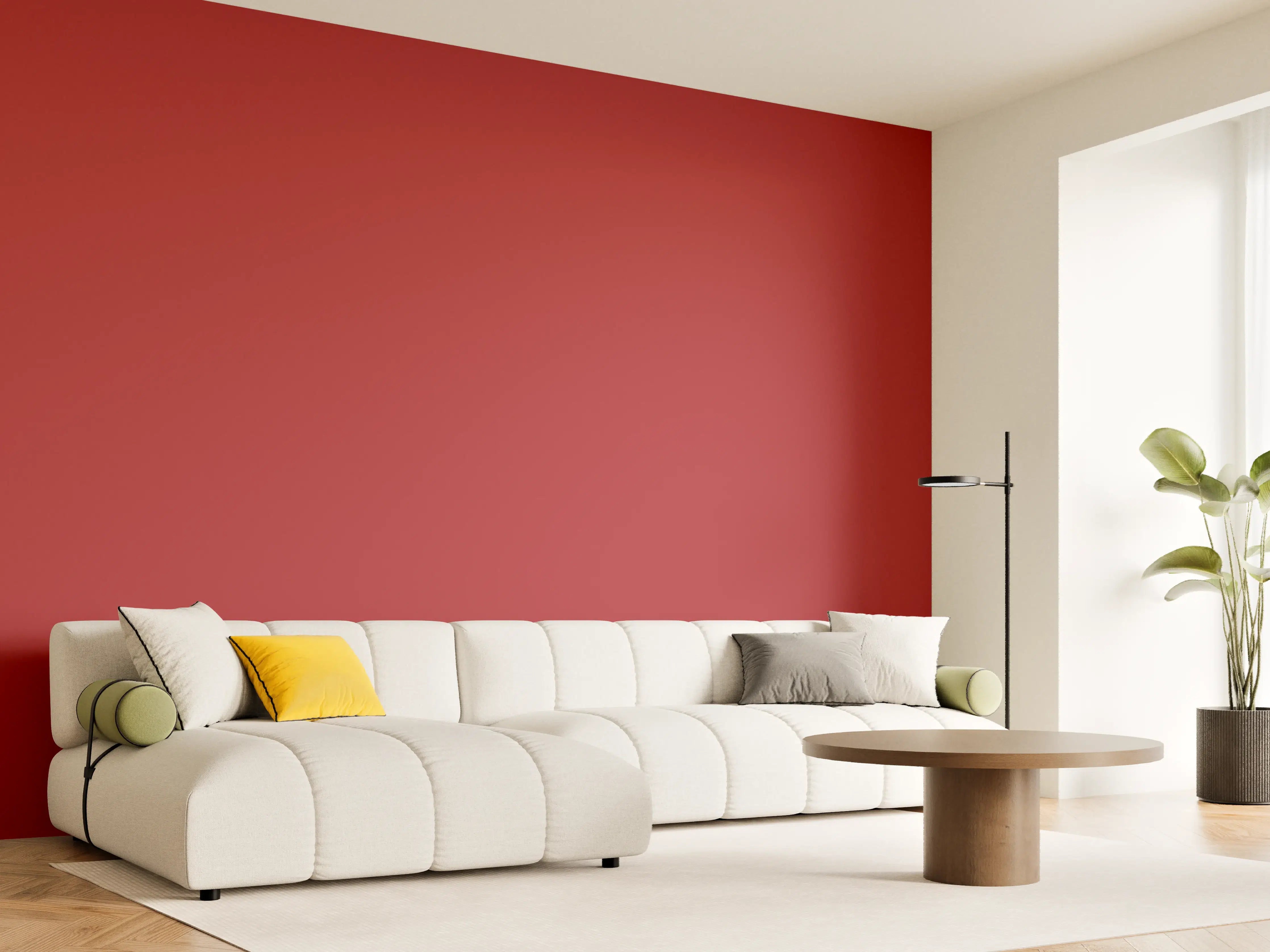 Wandverkleidung Wohnzimmer - RAL 3001 (Signalrot)