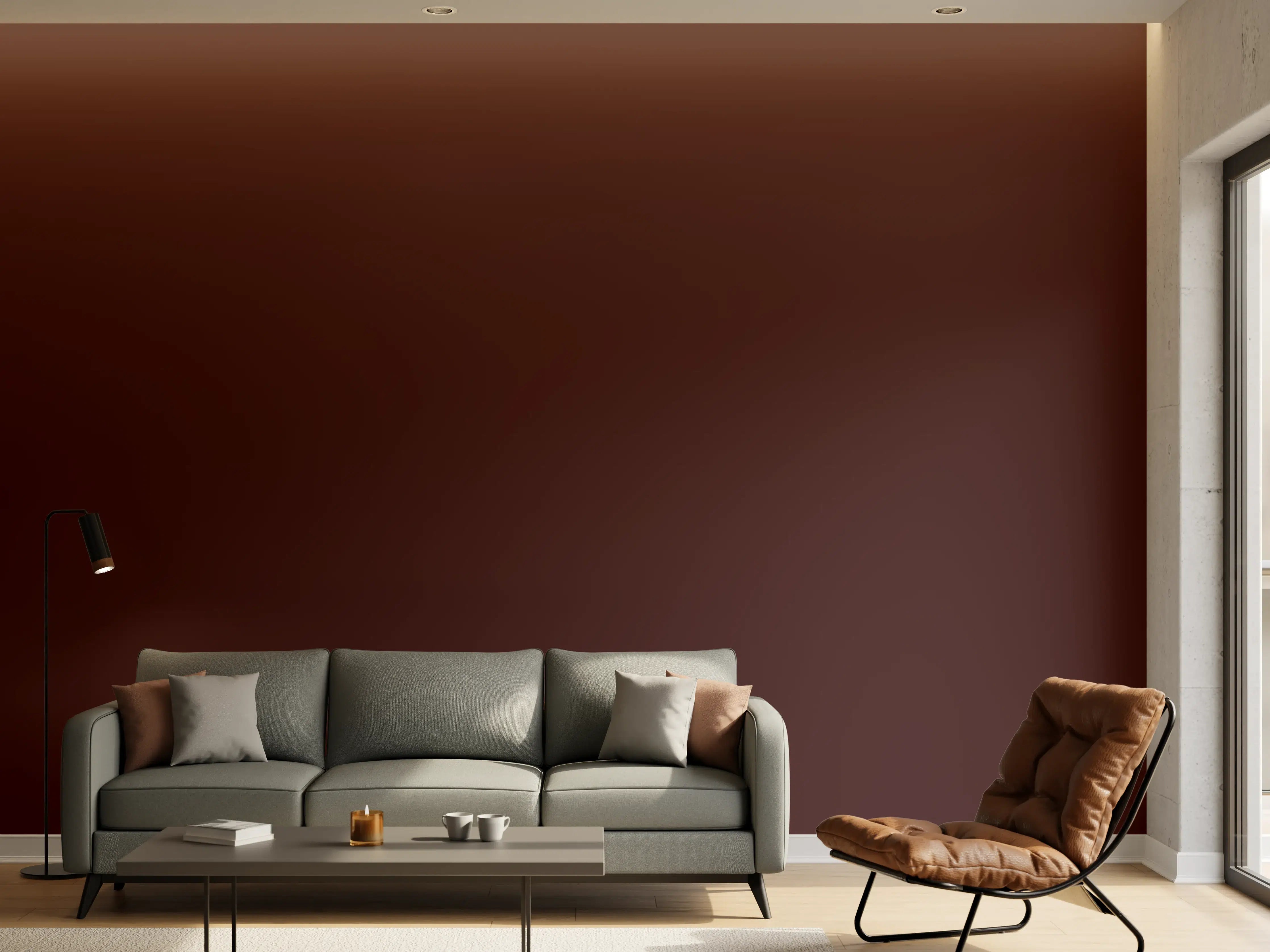 Wandverkleidung Wohnzimmer - RAL 3007 (Schwarzrot)