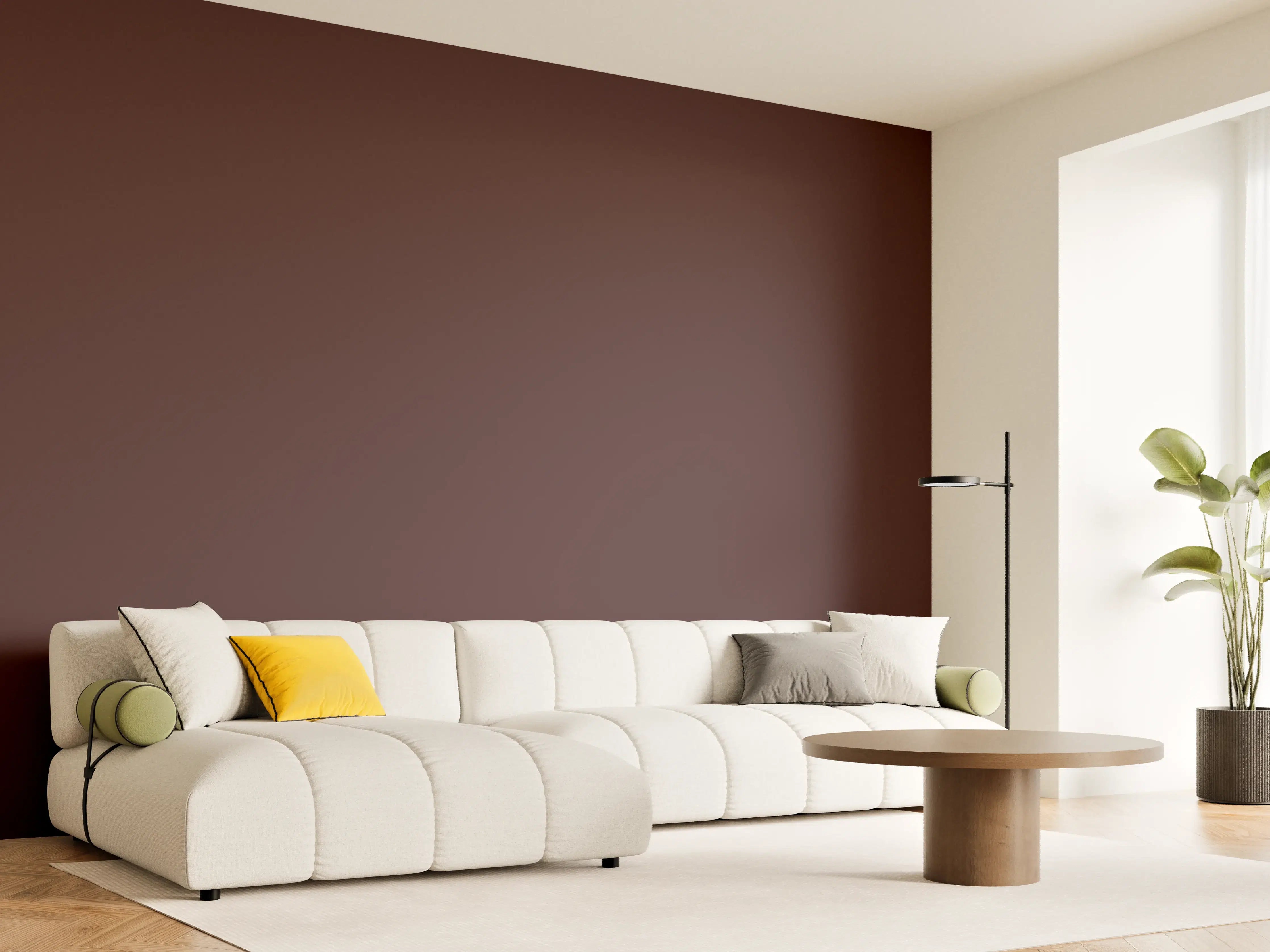 Wandverkleidung Wohnzimmer - RAL 3007 (Schwarzrot)
