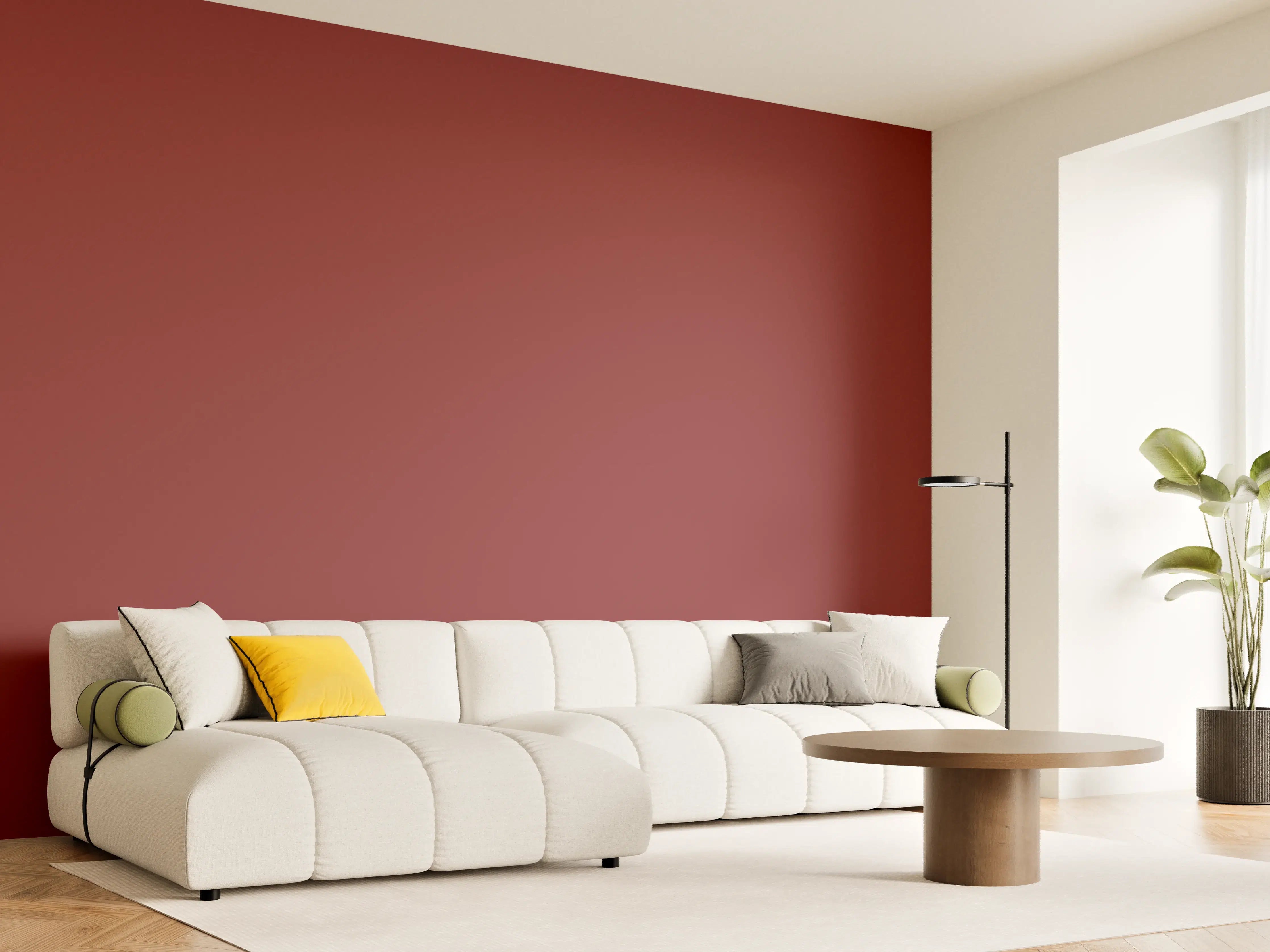 Wandverkleidung Wohnzimmer - RAL 3011 (Braunrot)