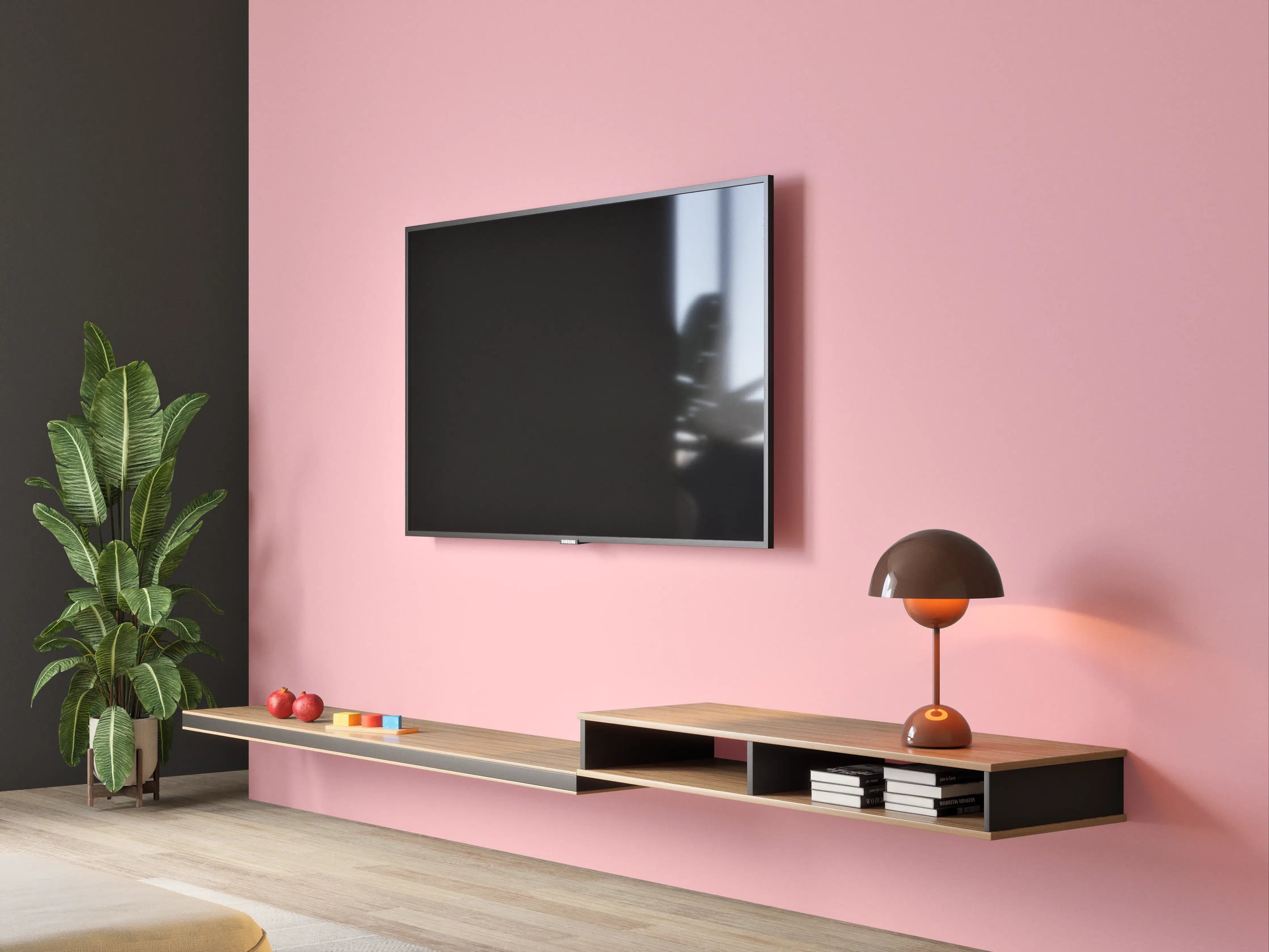 Wandverkleidung Wohnzimmer - RAL 3015 (Hellrosa)