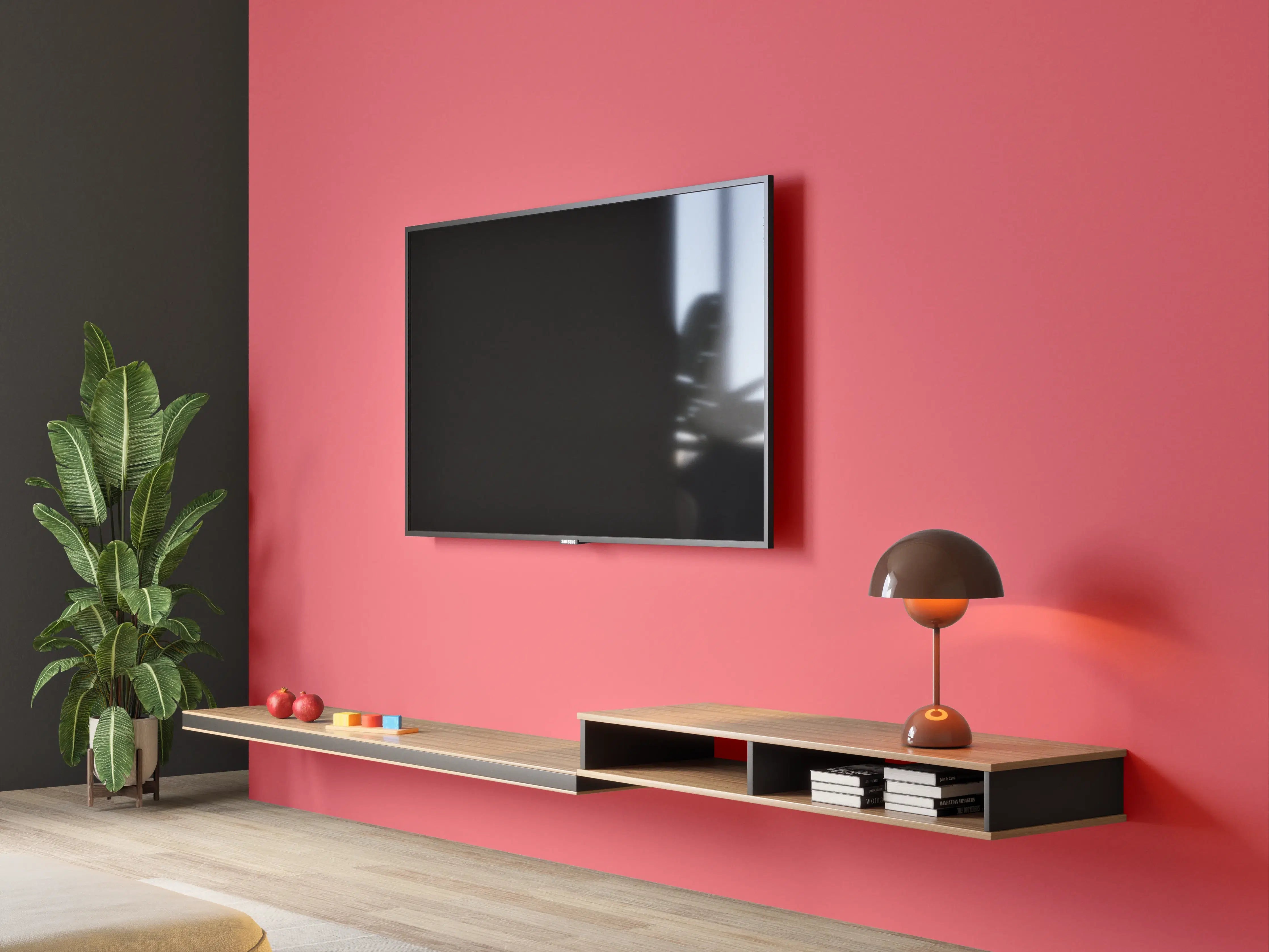 Wandverkleidung Wohnzimmer - RAL 3017 (Rosa)