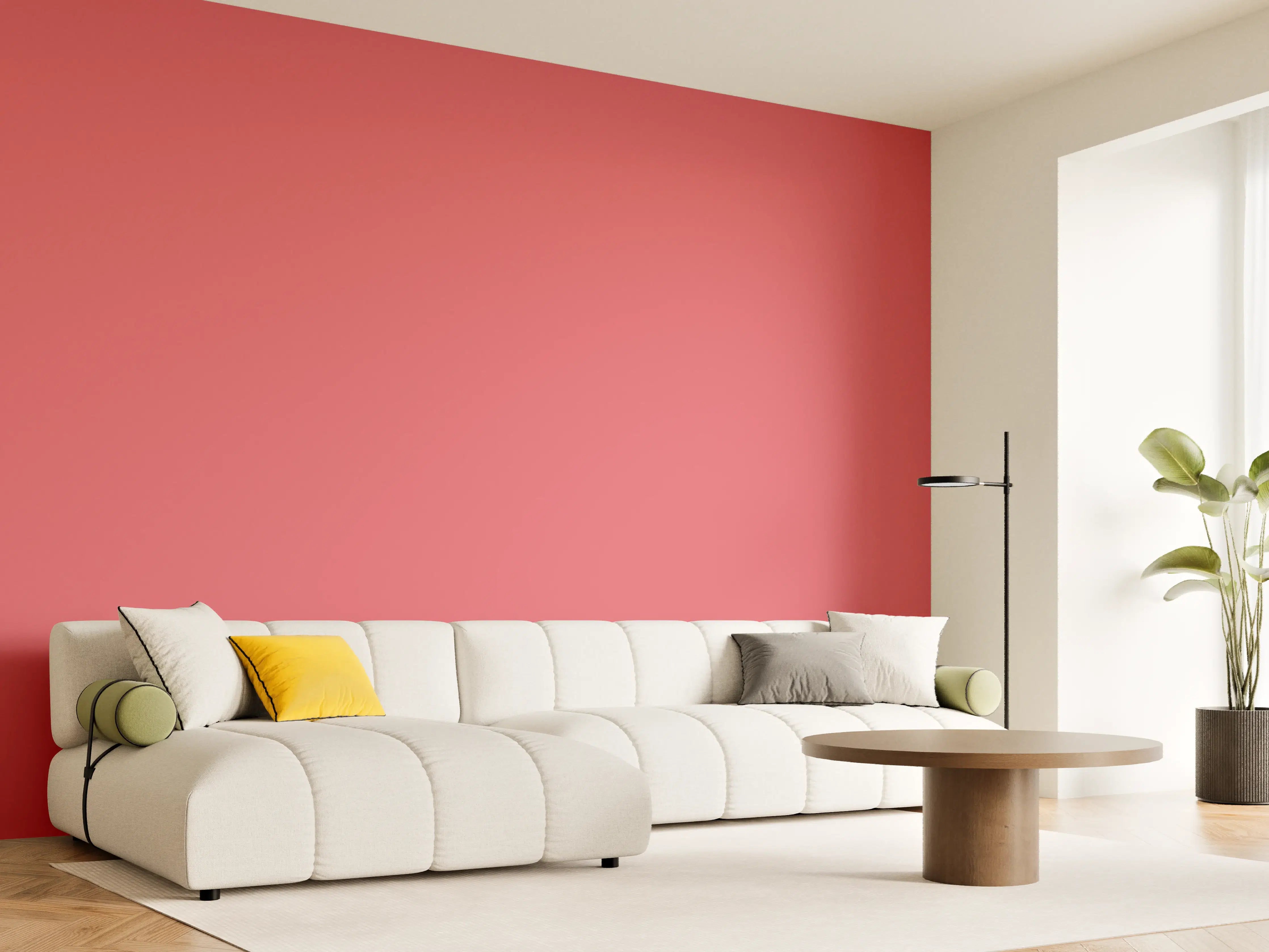 Wandverkleidung Wohnzimmer - RAL 3017 (Rosa)