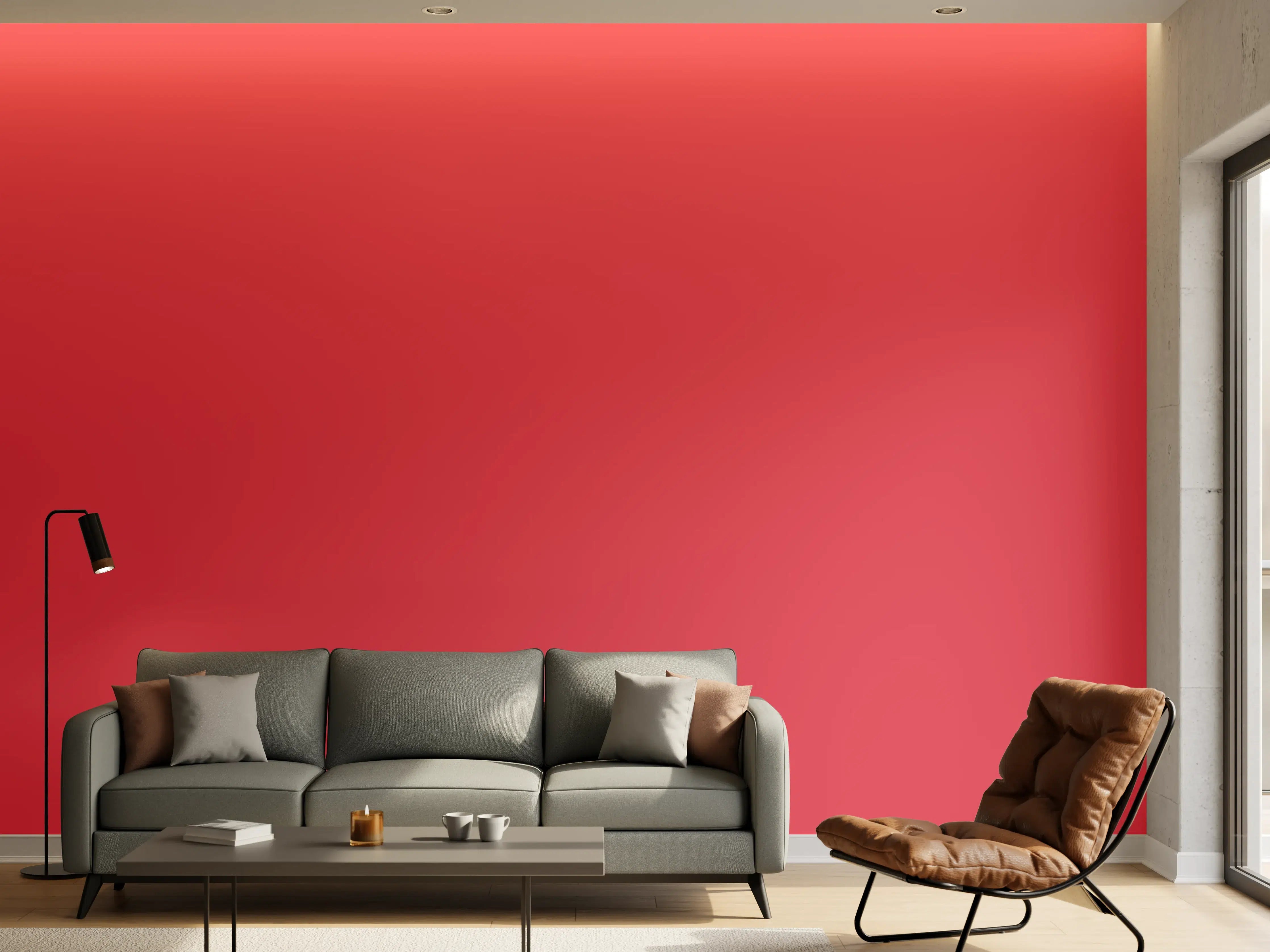 Wandverkleidung Wohnzimmer - RAL 3018 (erdbeerrot)