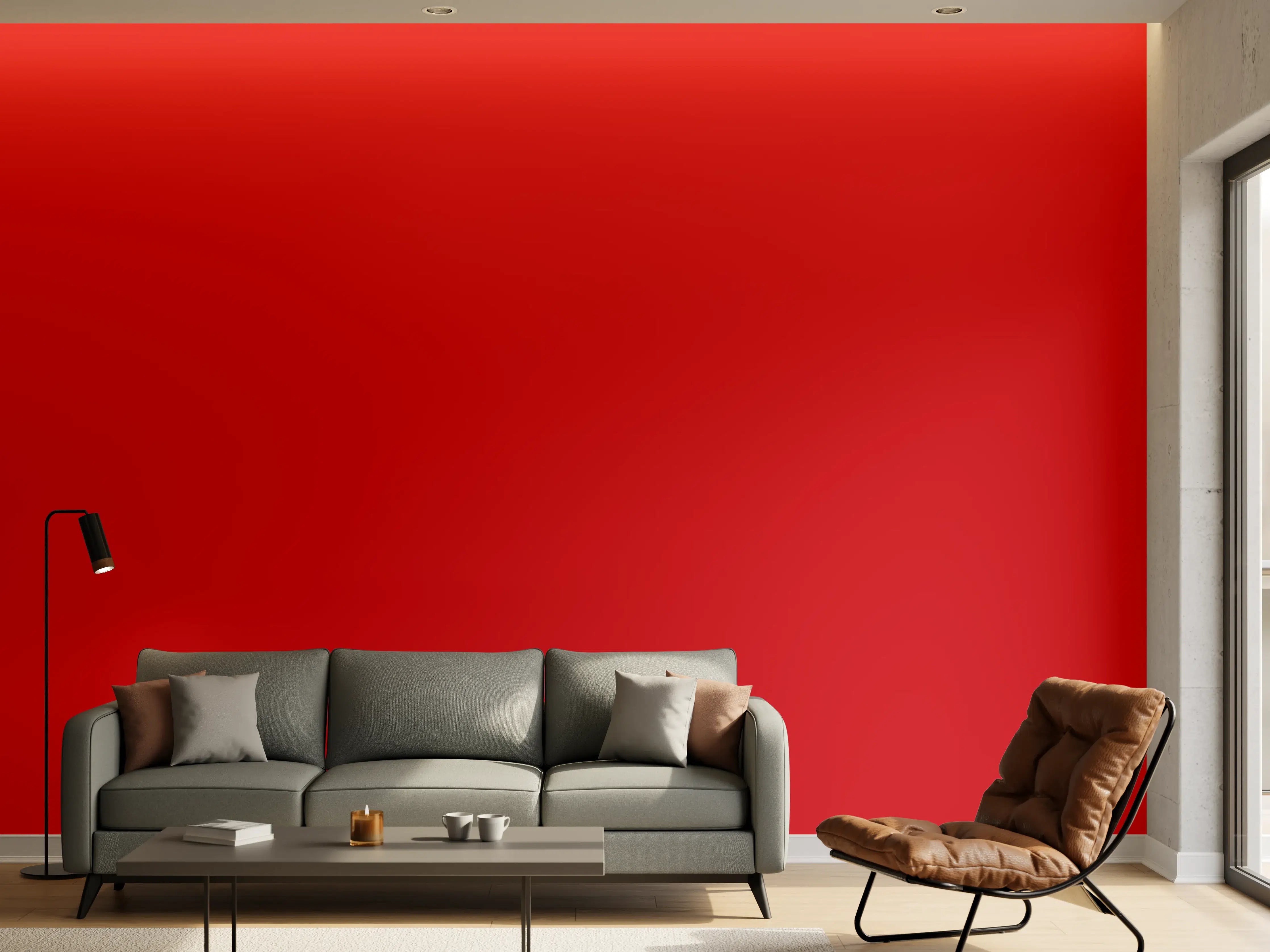 Wandverkleidung Wohnzimmer - RAL 3020 (Verkehrsrot)