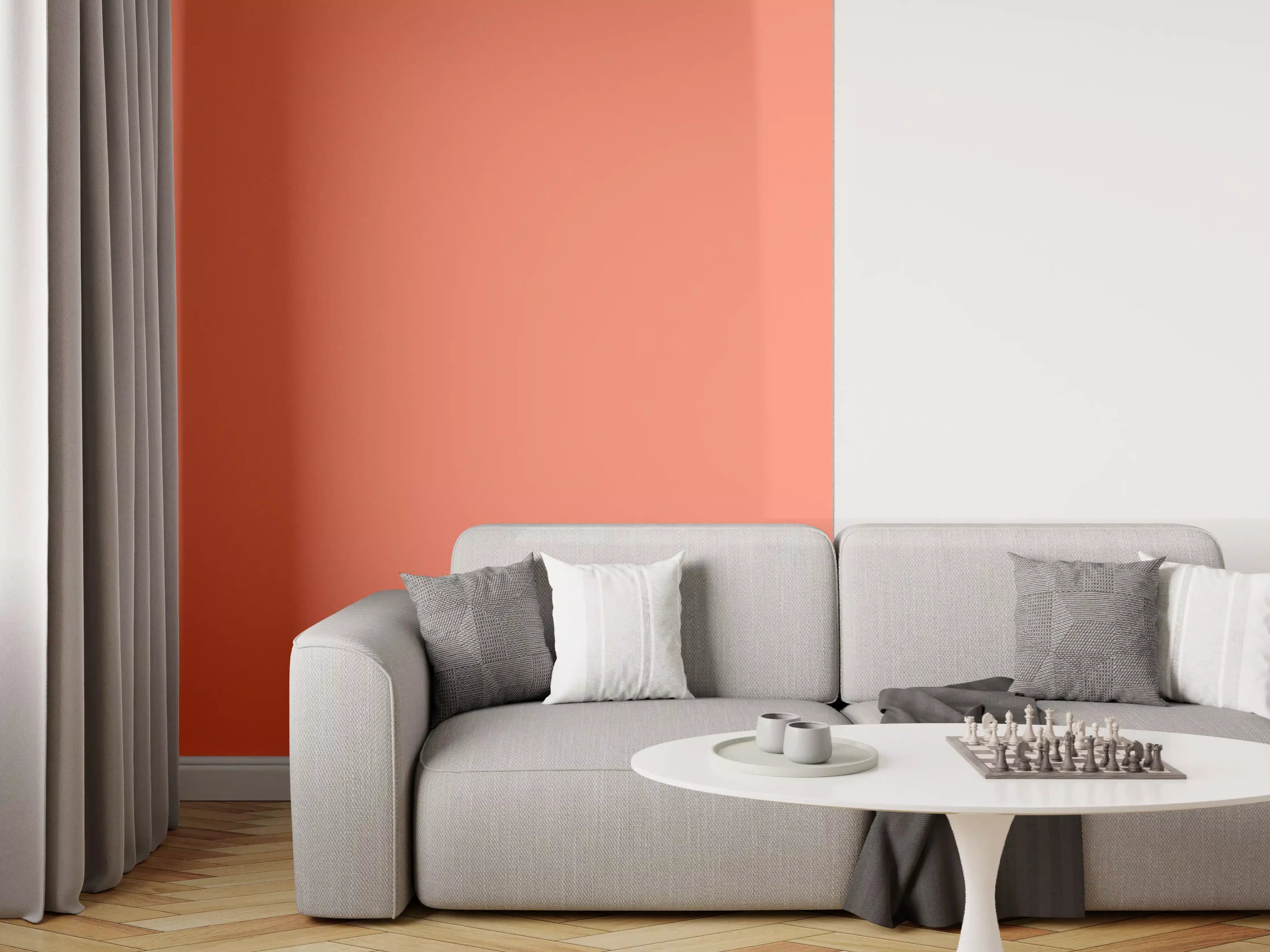 Wandverkleidung Wohnzimmer - RAL 3022 (Lachsrosa)