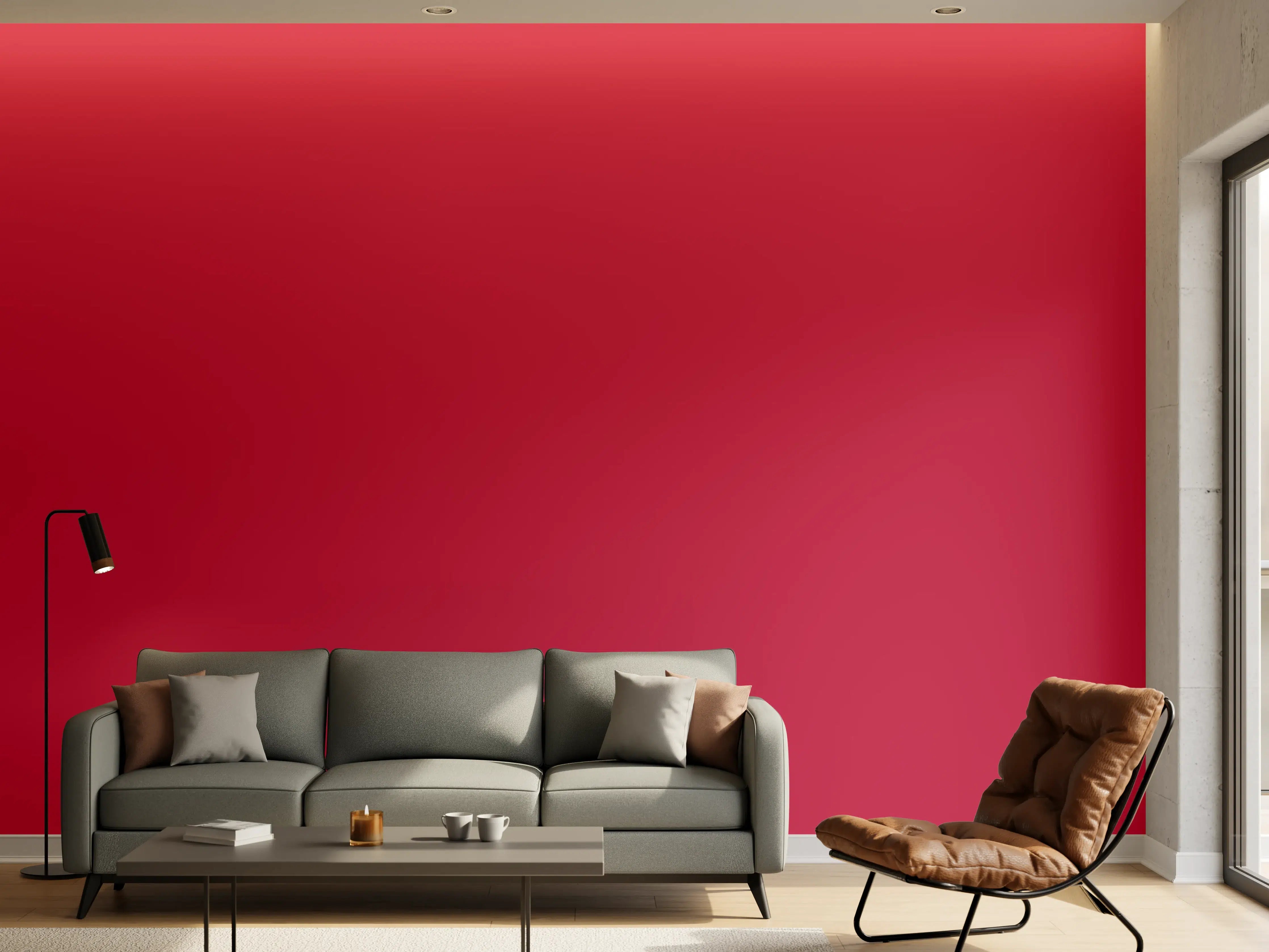 Wandverkleidung Wohnzimmer - RAL 3027 (Himbeerrot)