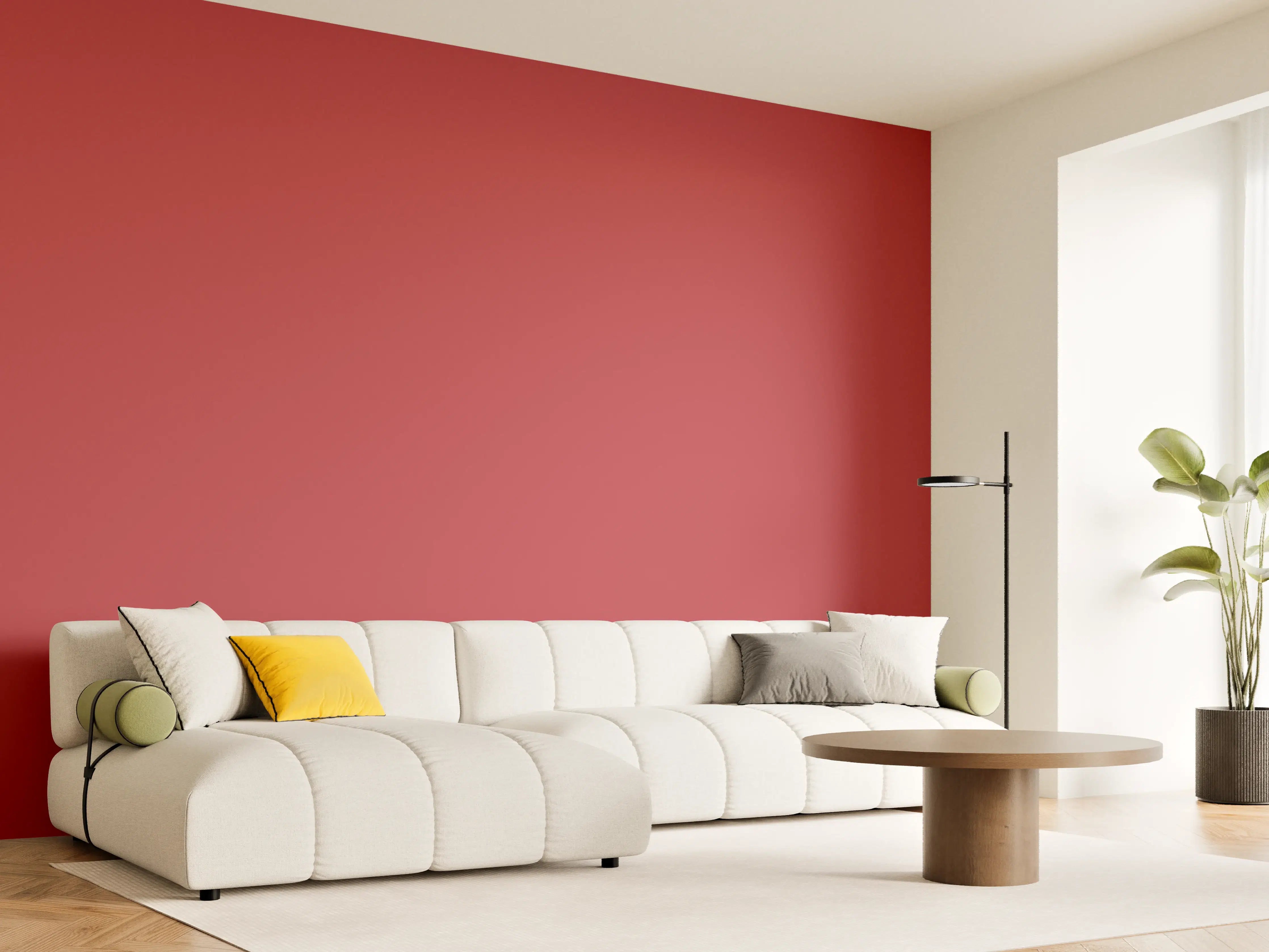 Wandverkleidung Wohnzimmer - RAL 3031 (Orientrot)