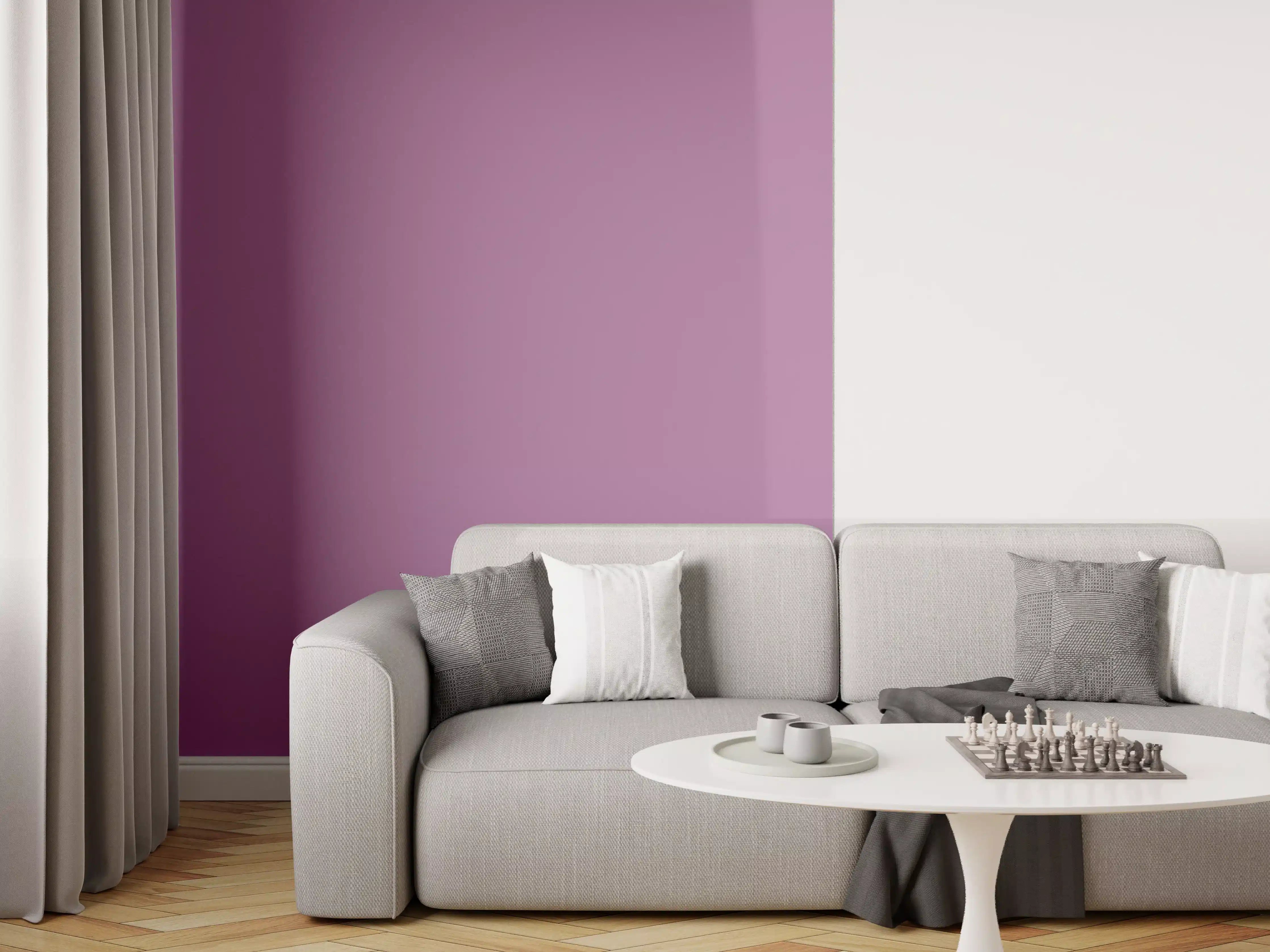 Wandverkleidung Wohnzimmer - RAL 4001 (Rotflieder)
