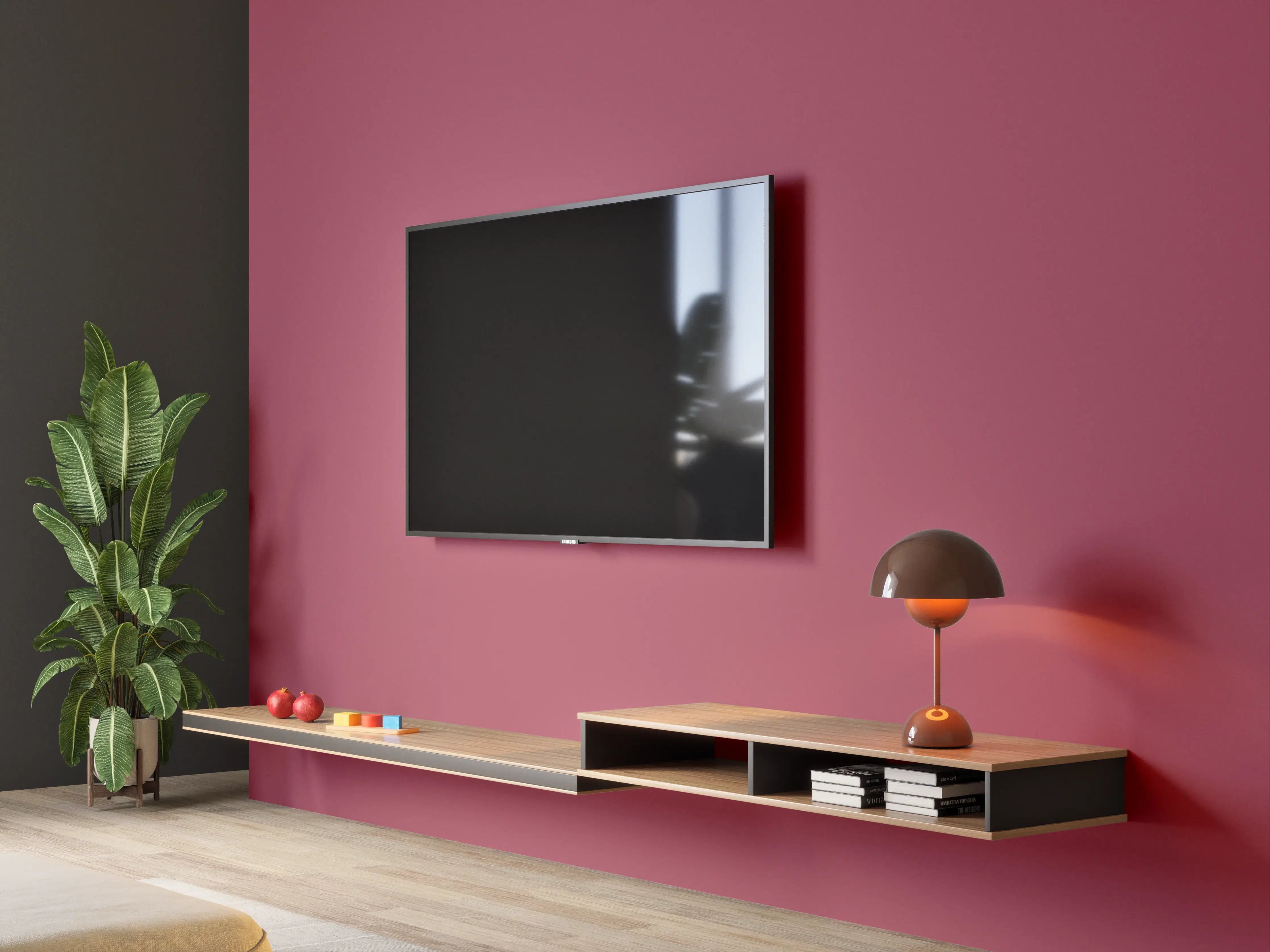 Wandverkleidung Wohnzimmer - RAL 4002 (Rotviolett)
