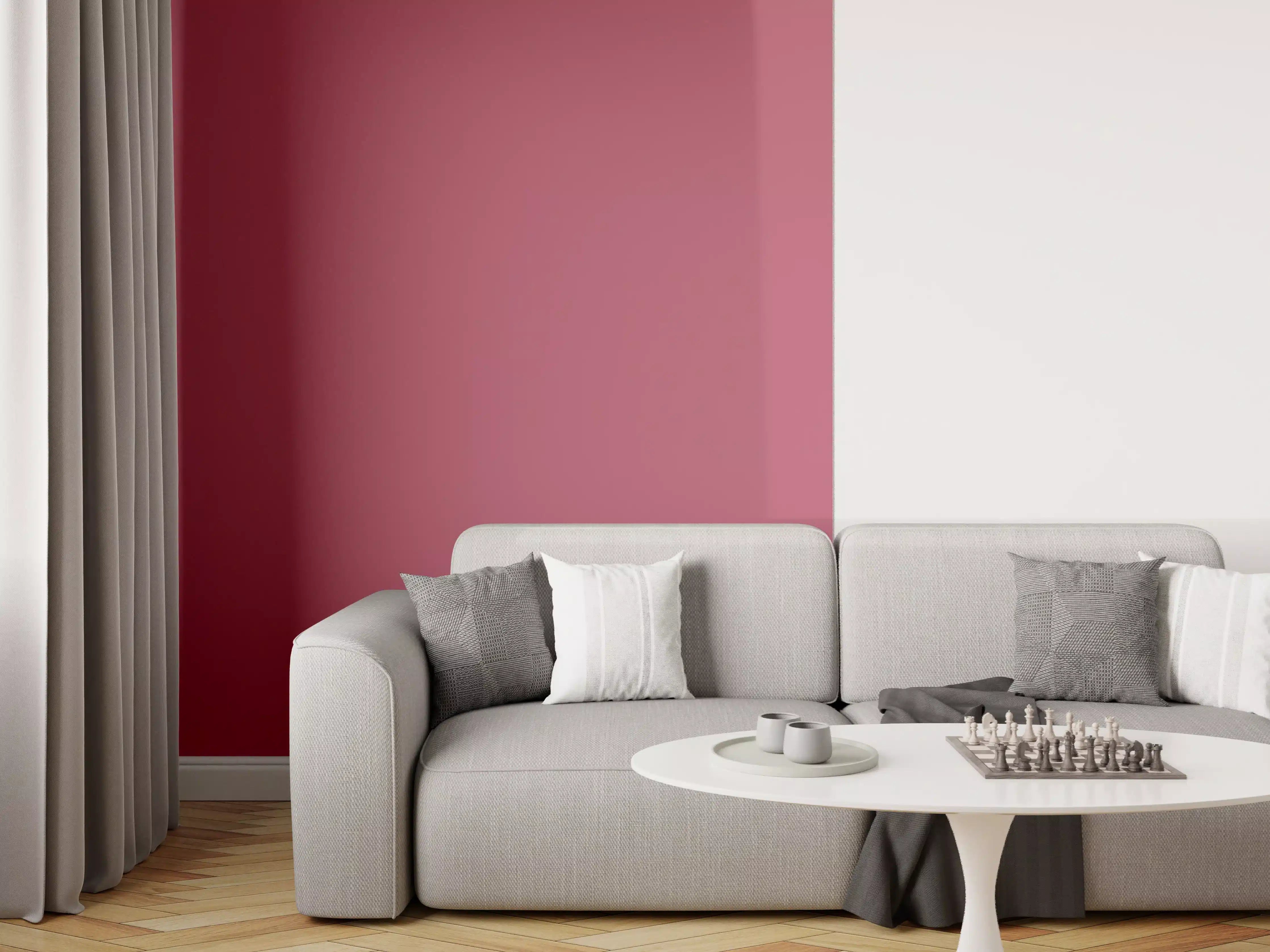 Wandverkleidung Wohnzimmer - RAL 4002 (Rotviolett)