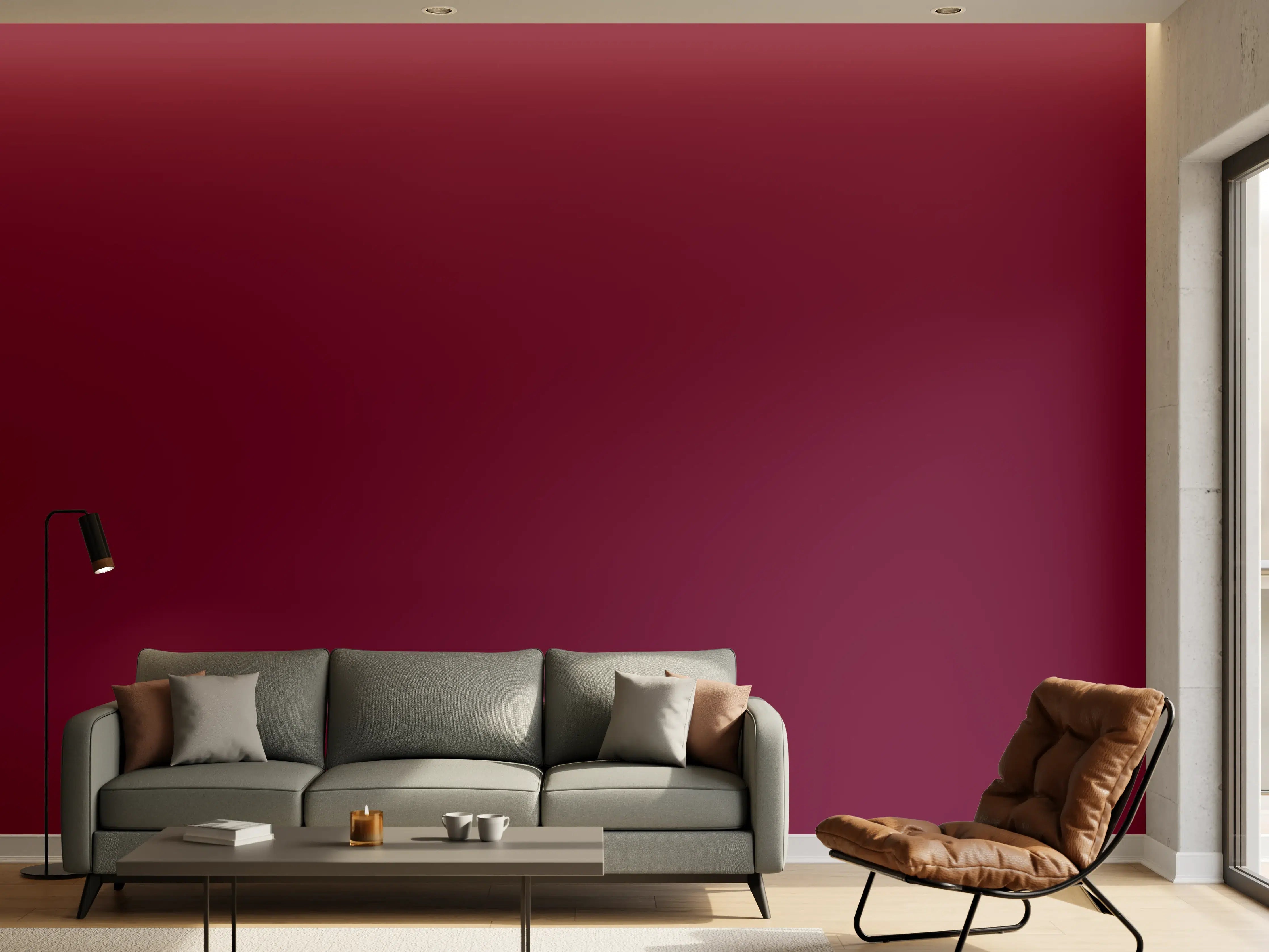 Wandverkleidung Wohnzimmer - RAL 4004 (Weinrotviolett)