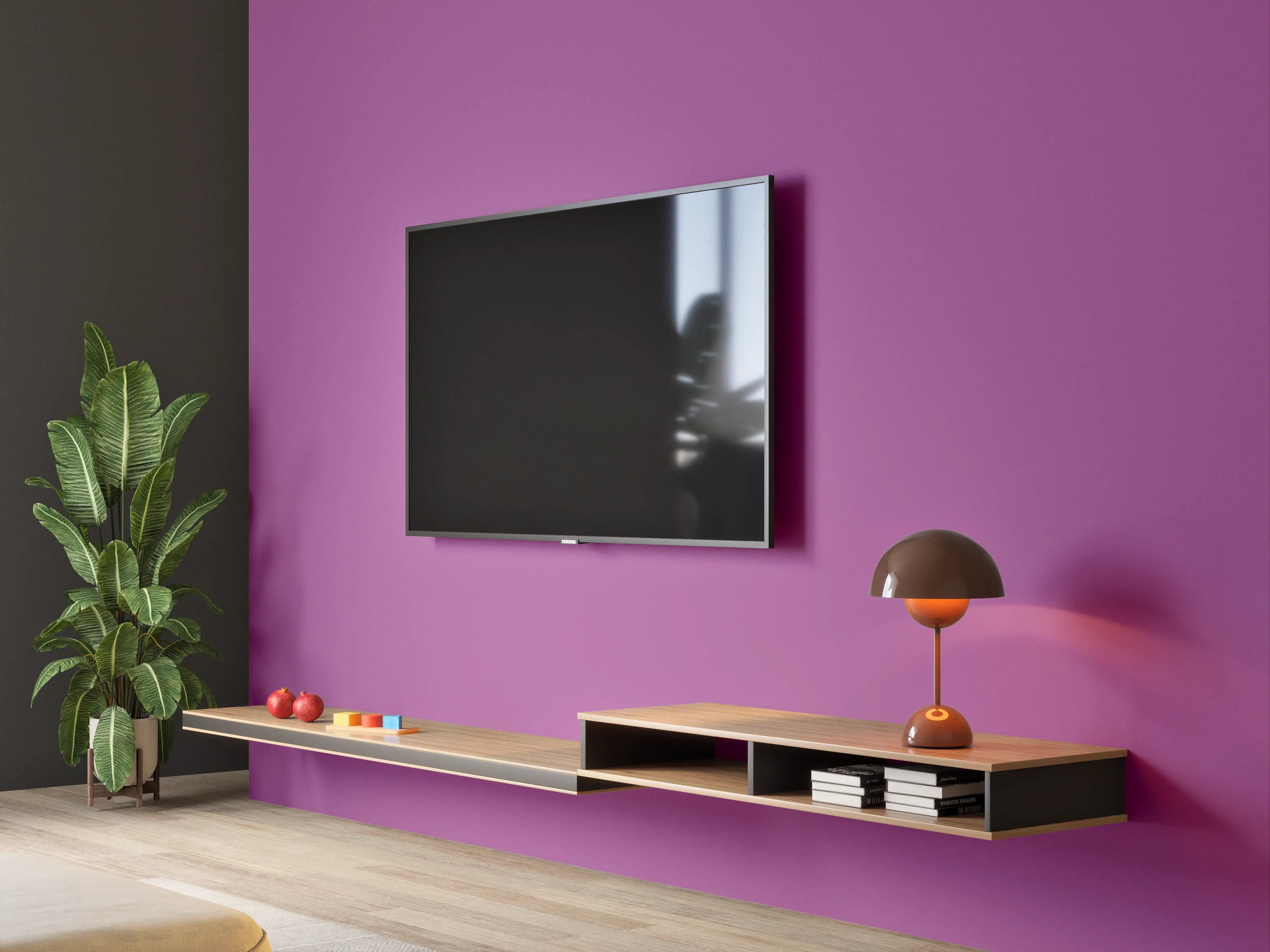 Wandverkleidung Wohnzimmer - RAL 4008 (Signalviolett)