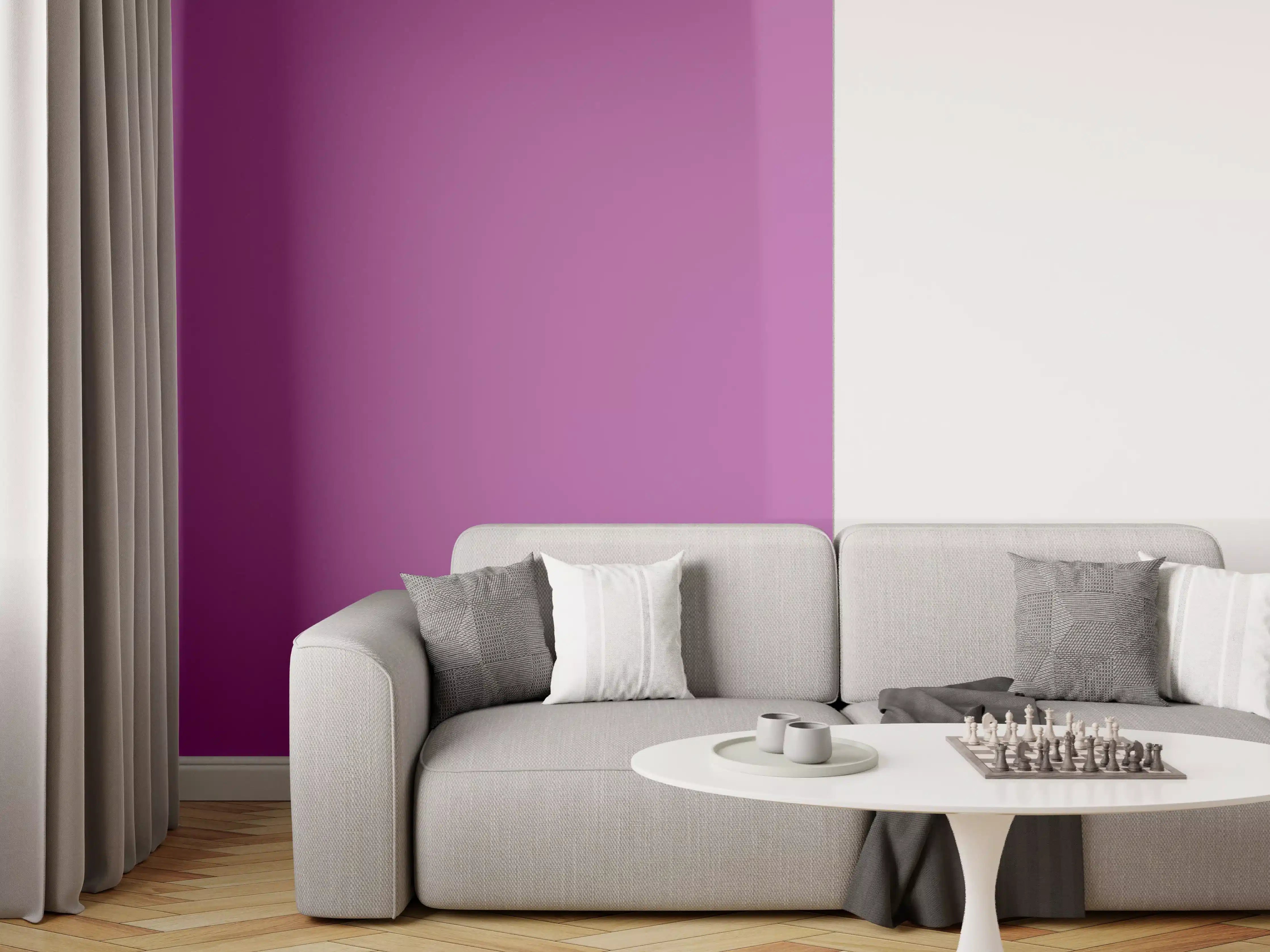 Wandverkleidung Wohnzimmer - RAL 4008 (Signalviolett)