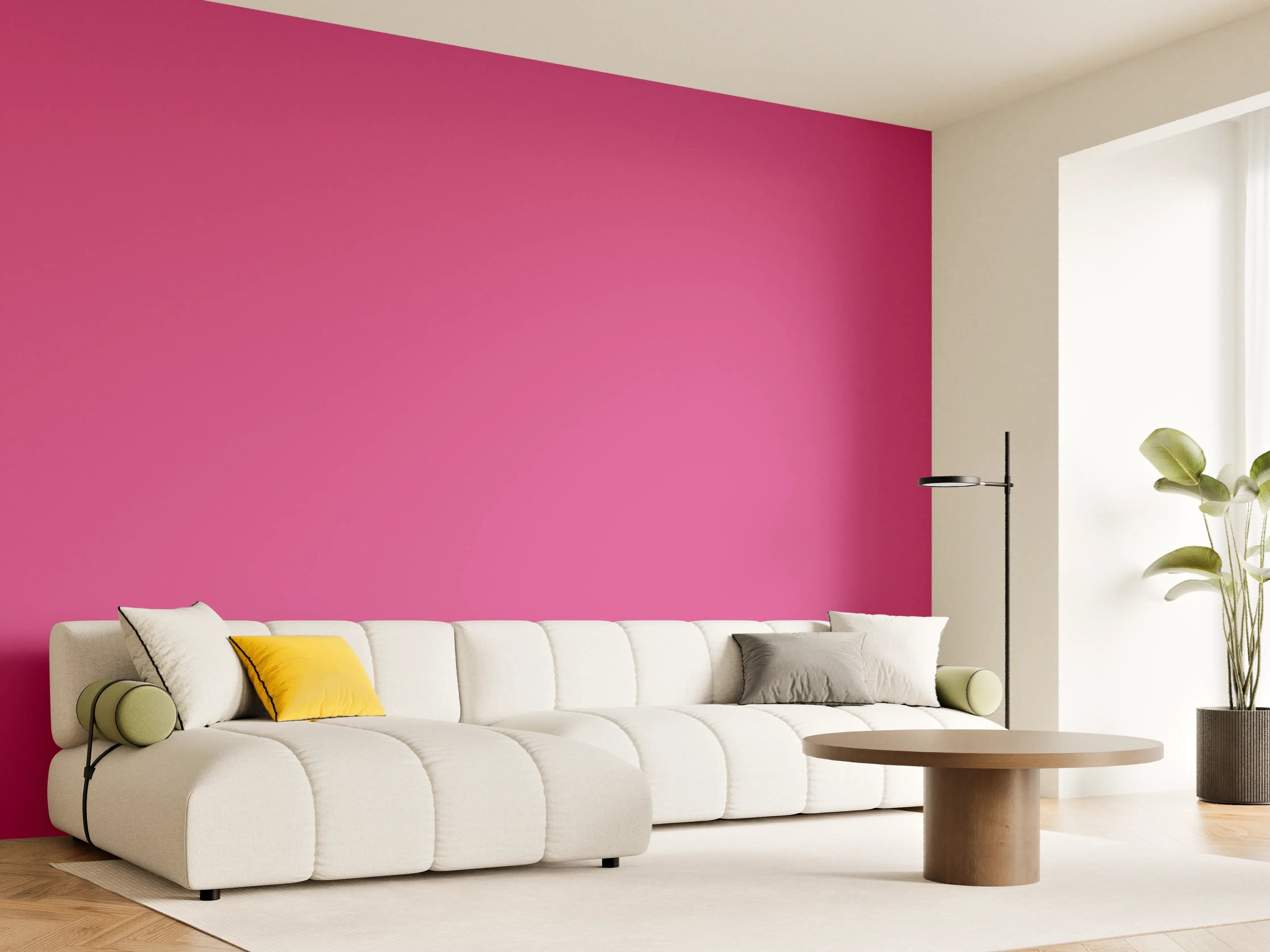 Wandverkleidung Wohnzimmer - RAL 4010 (Telemagenta)