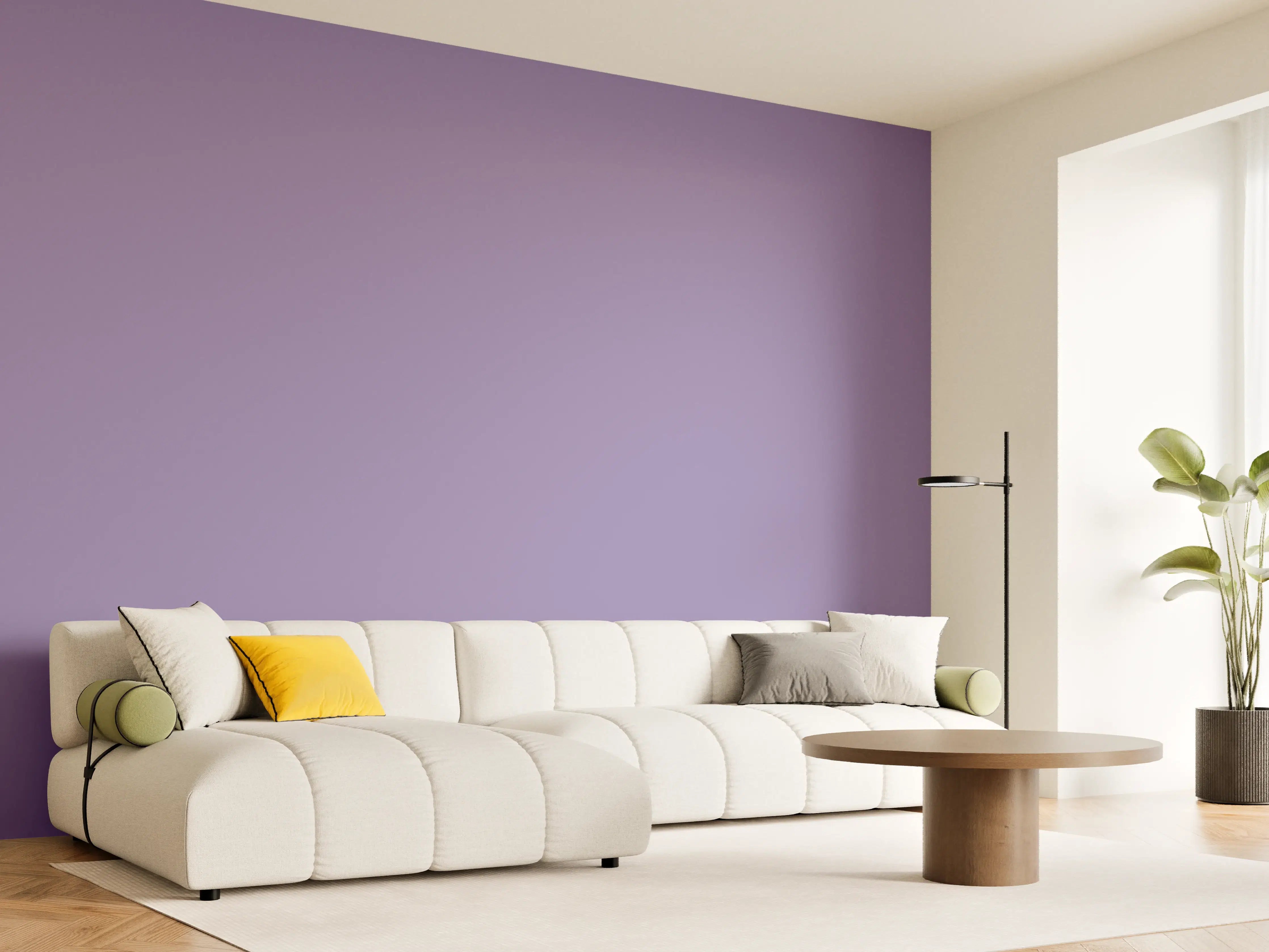Wandverkleidung Wohnzimmer - RAL 4011 (Perlviolett)