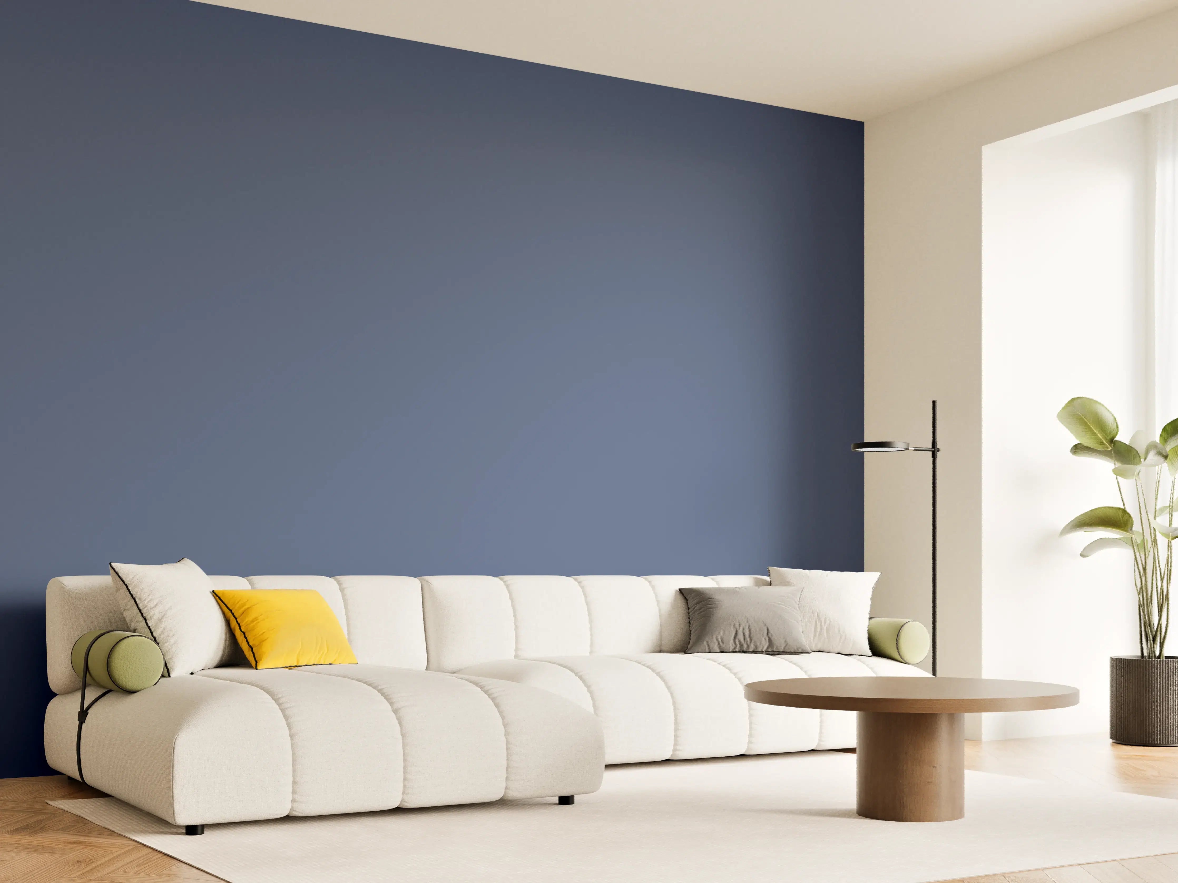 Wandverkleidung Wohnzimmer - RAL 5000 (Violettblau)