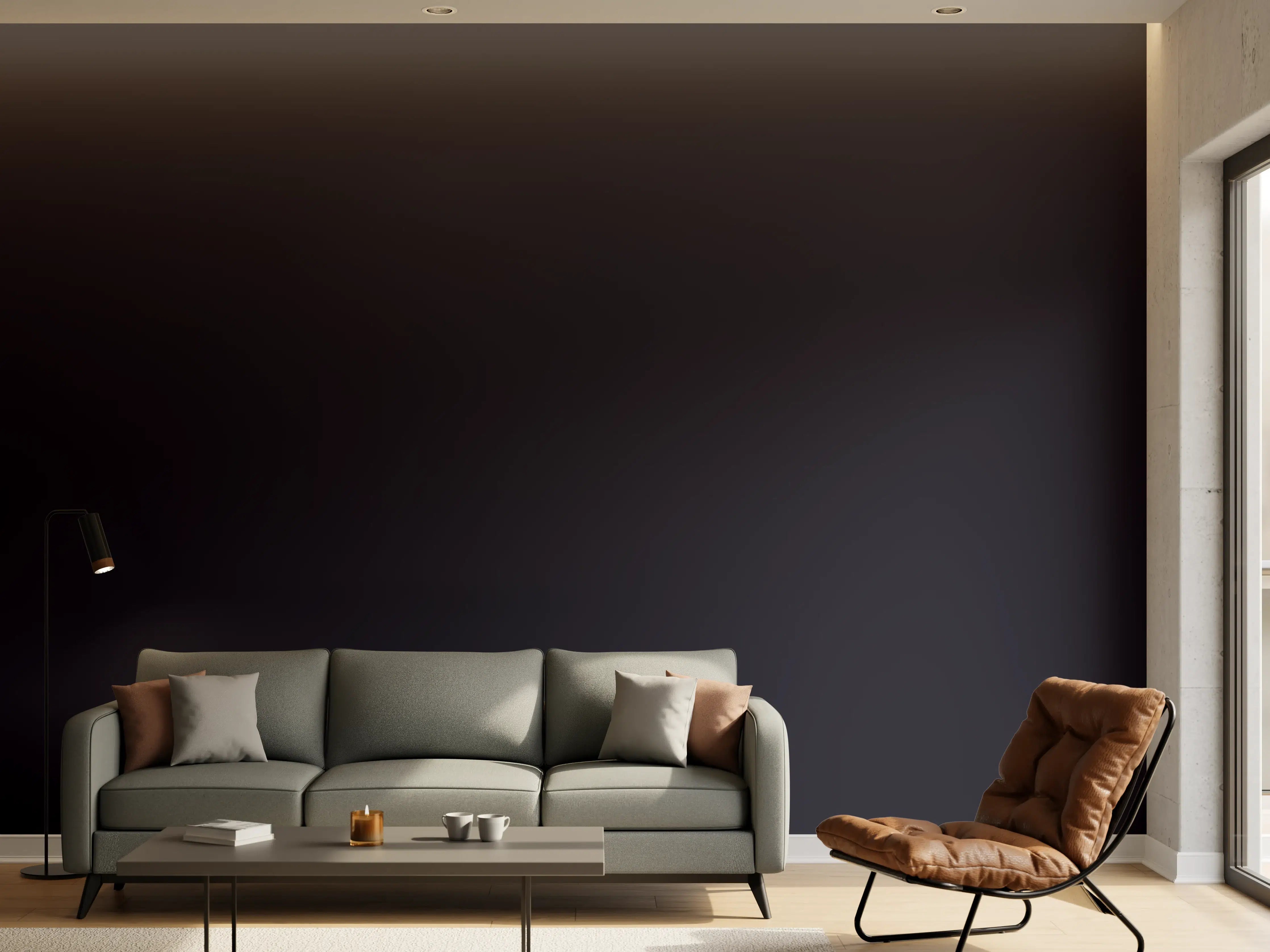 Wandverkleidung Wohnzimmer - RAL 5004 (Schwarzblau)