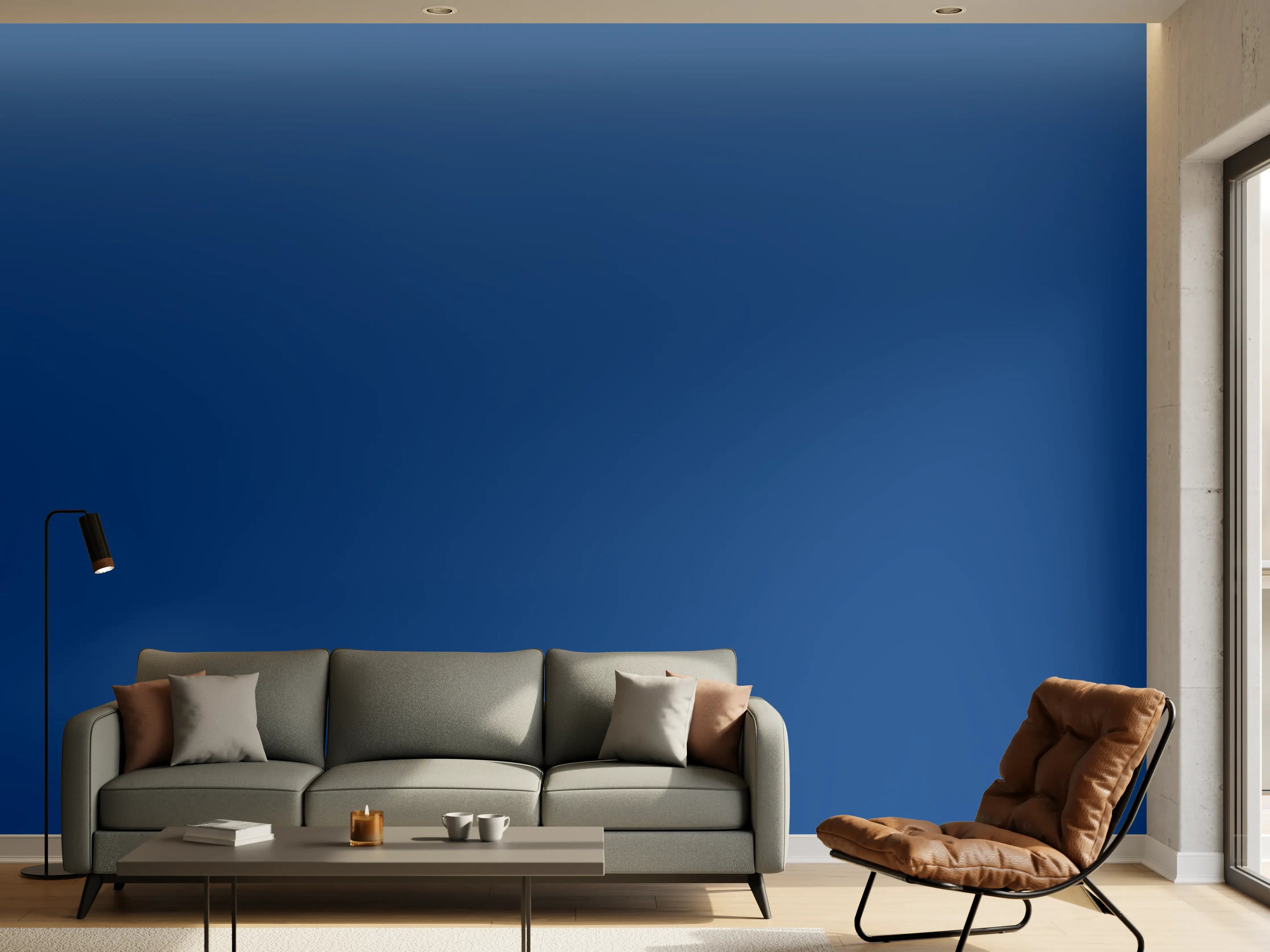 Wandverkleidung Wohnzimmer - RAL 5005 (Signalblau)