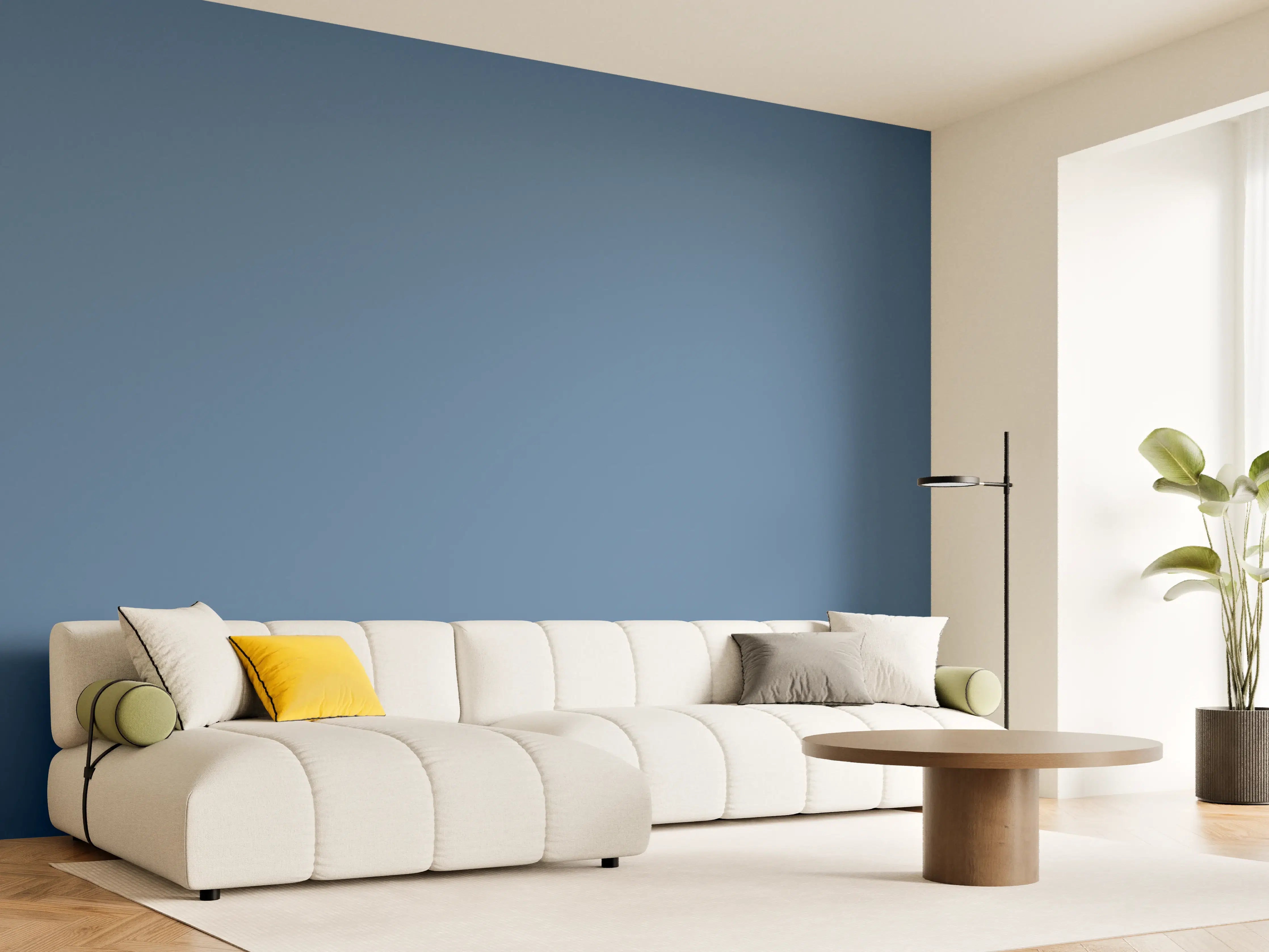 Wandverkleidung Wohnzimmer - RAL 5007 (Brillantblau)