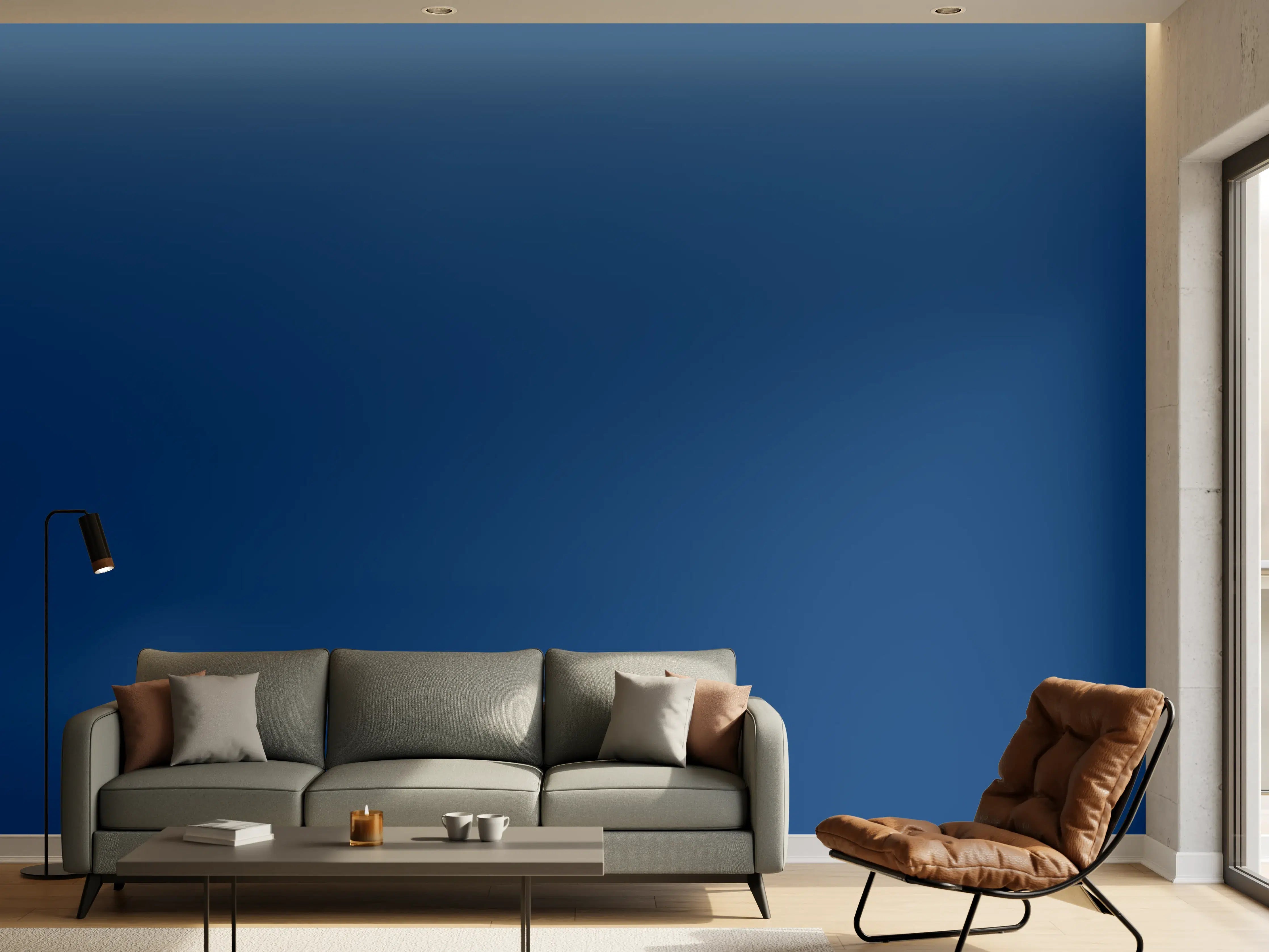 Wandverkleidung Wohnzimmer - RAL 5010 (Enzianblau)