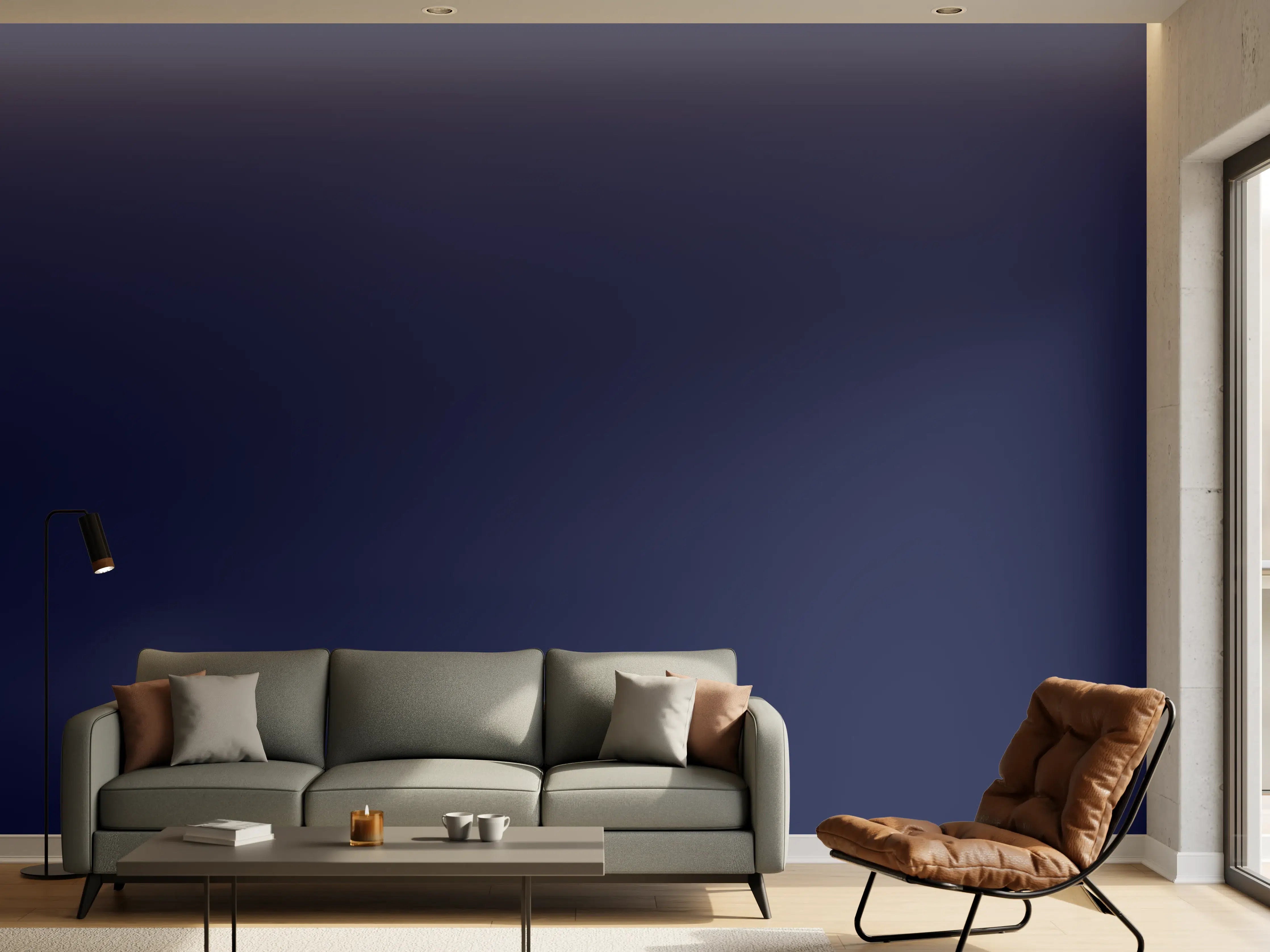 Wandverkleidung Wohnzimmer - RAL 5013 (Kobaltblau)